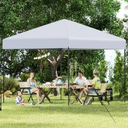 Mondawe - 10 x 10 FT Pop-Up Canopy Tent with Carry Bag and 8 Stakes - White