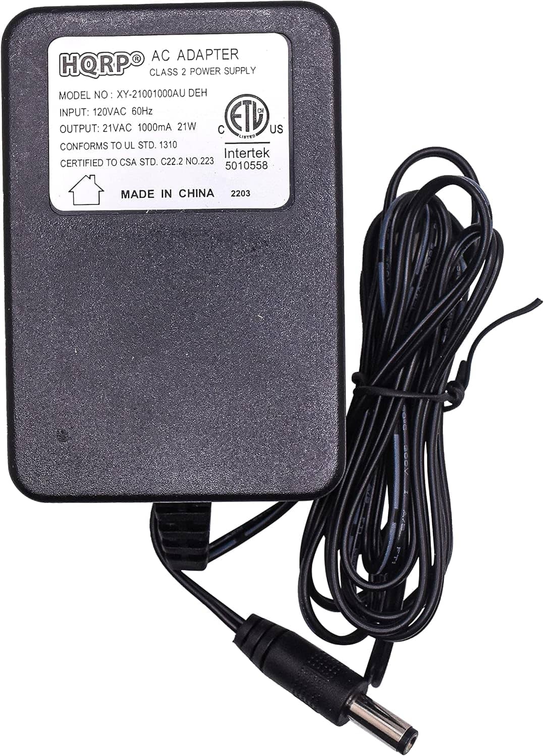 HQRP - 21V AC Adapter for Back 2 Life Continuous Motion Massager BACK2LIFE BACK-2-LIFE MKA-482101000 HKA21-1000 B2L