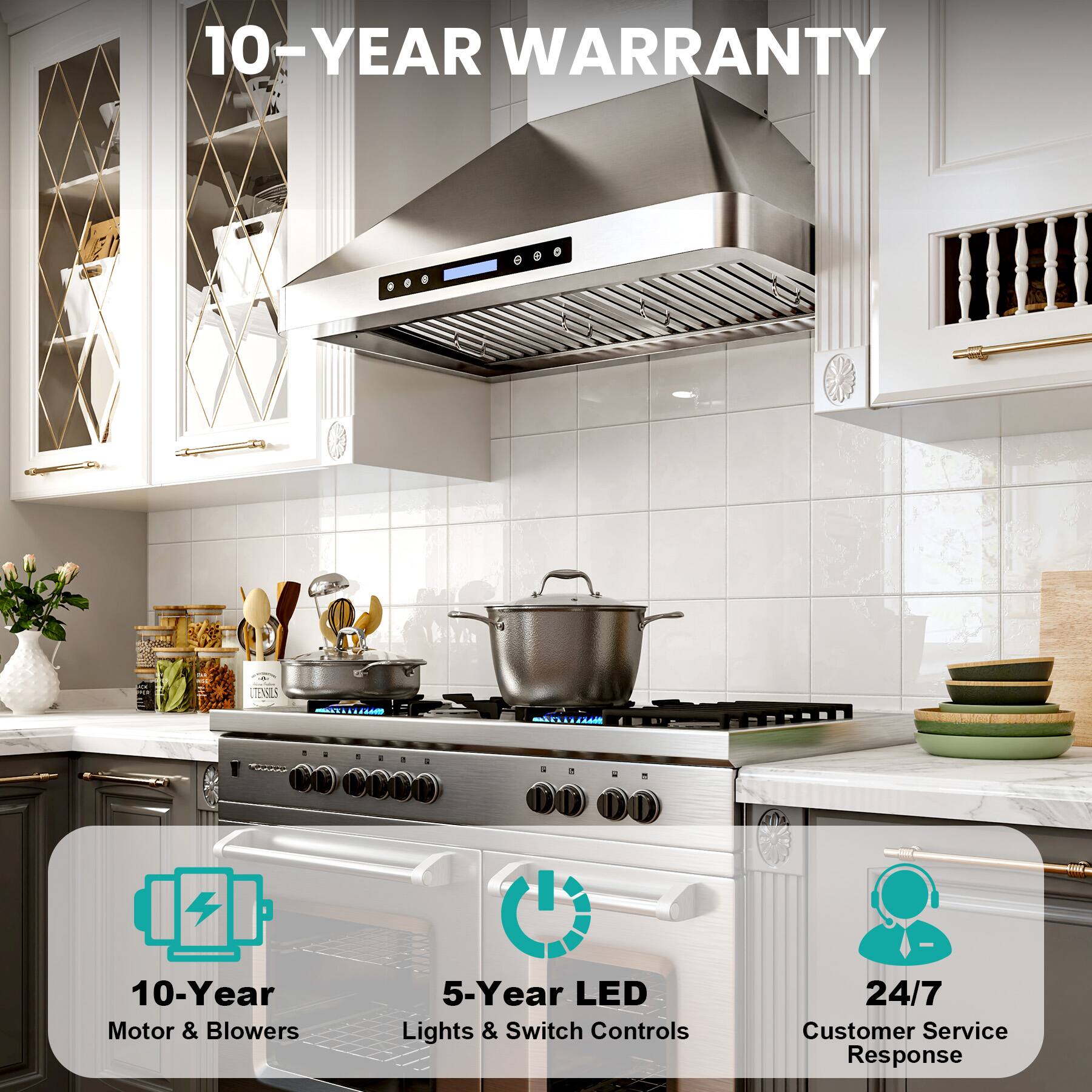 10-Year Warranty

10-Year Motor & Blowers  
5-Year LED Lights & Switch Controls  
24/7 Customer Service Response