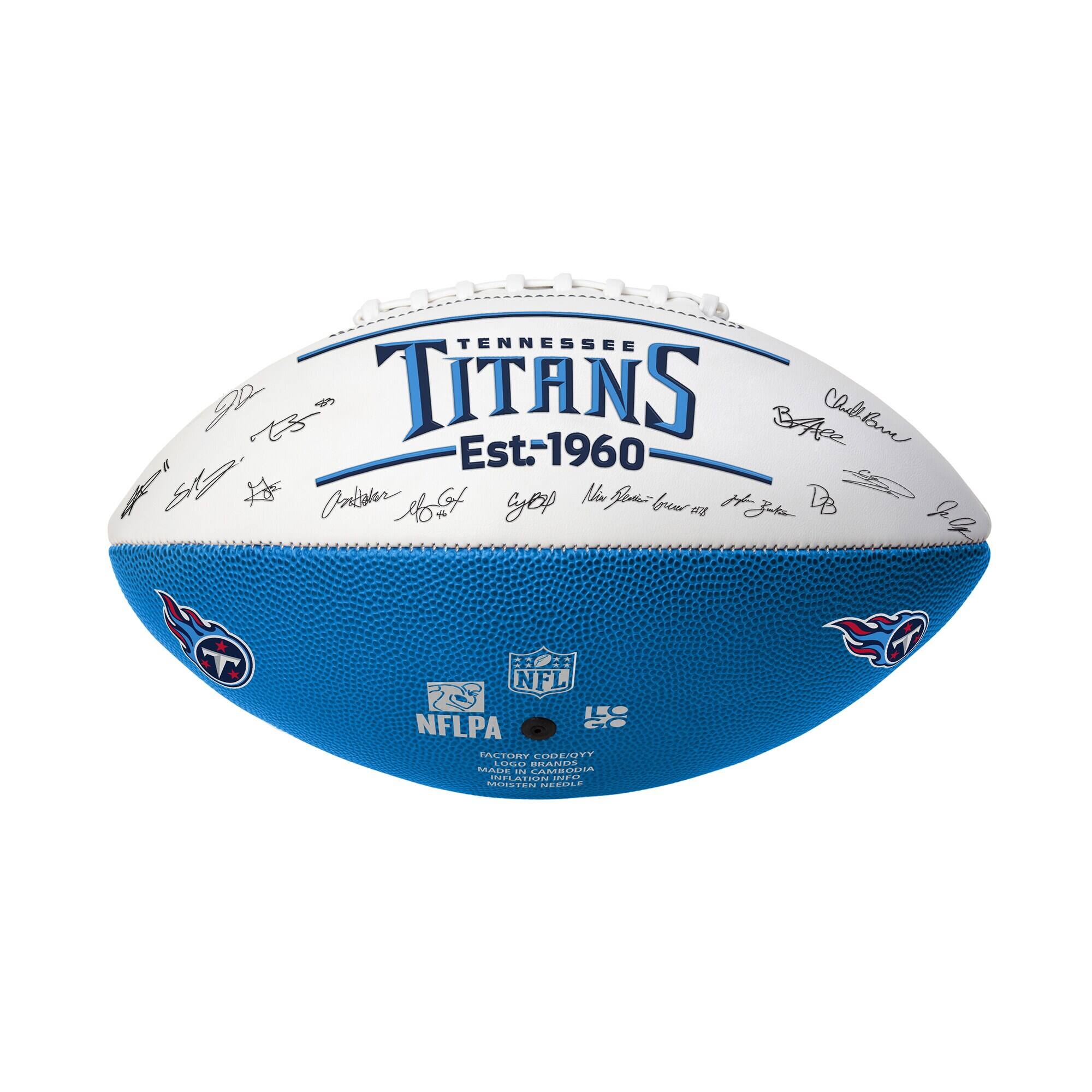 TENNESSEE TITANS  
Est. 1960  

NFL  
NFLPA  

FACTORY CORRECTION  
MADE IN CHINA  

LAMEOU  
PLAT  

GO STEN