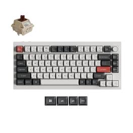 Keychron - Q1 Ultra 8K 75% Wireless RGB Keyboard with Silk POM Brown Switch, Knob and ZMK/Built-in AI Launcher - White