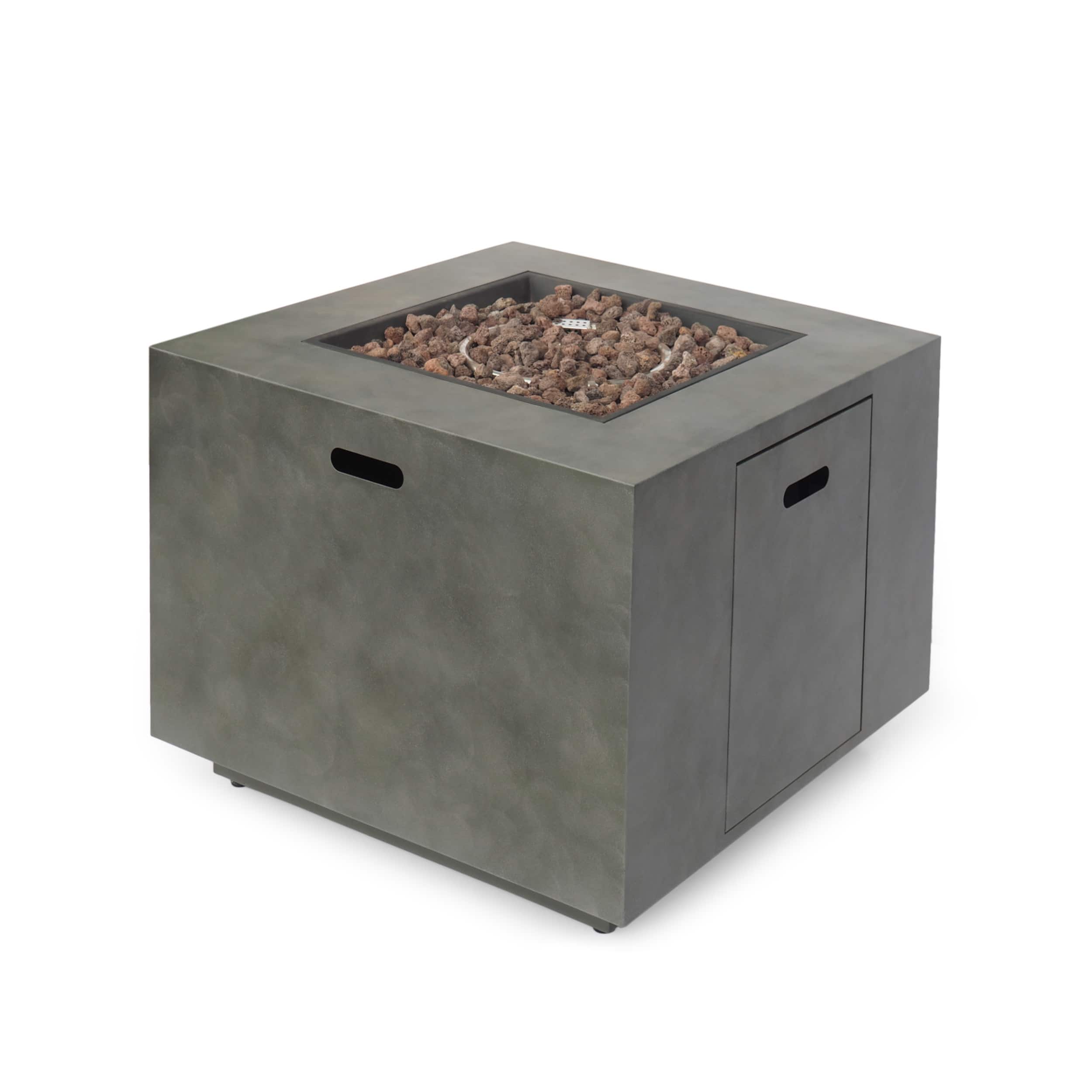 Dexmalle - Dexmalle-Square Iron Fire Pit-Gray
