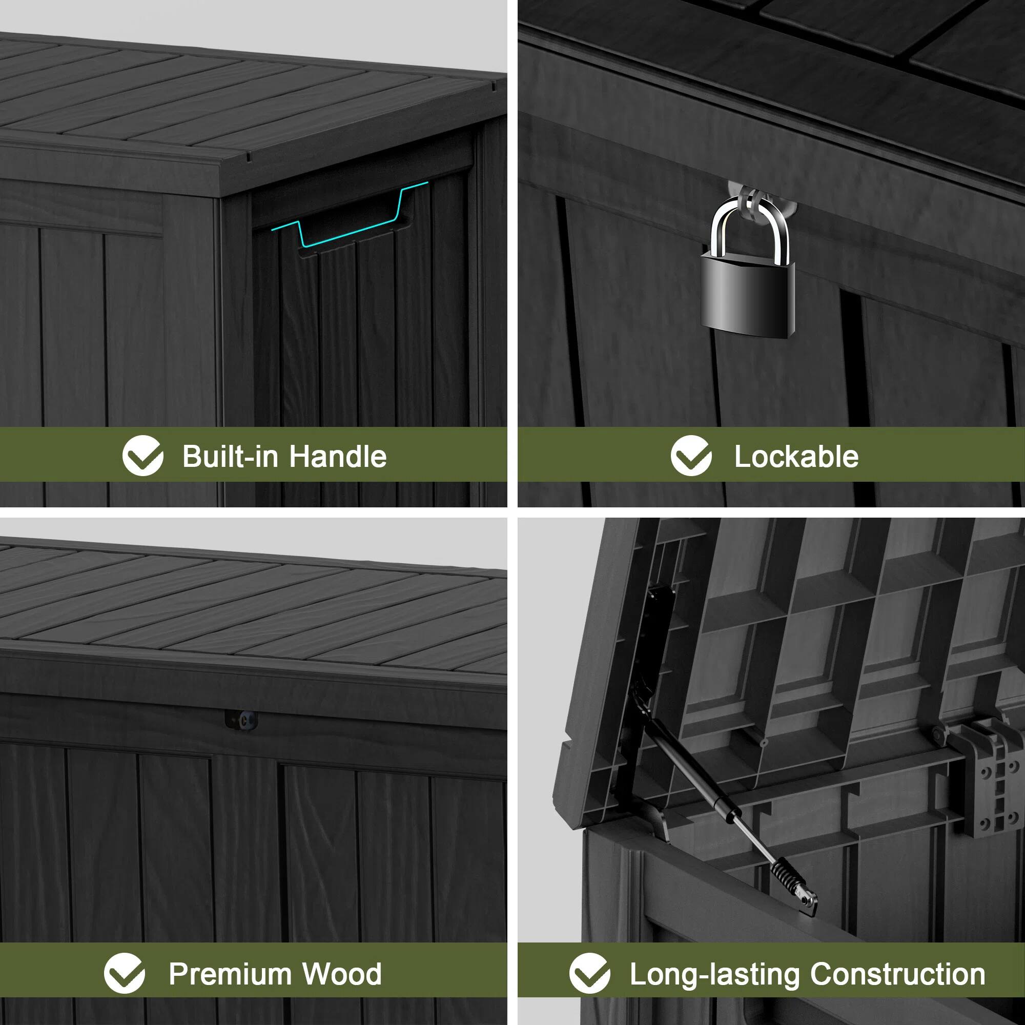 - Built-in Handle
- Lockable
- Premium Wood
- Long-lasting Construction