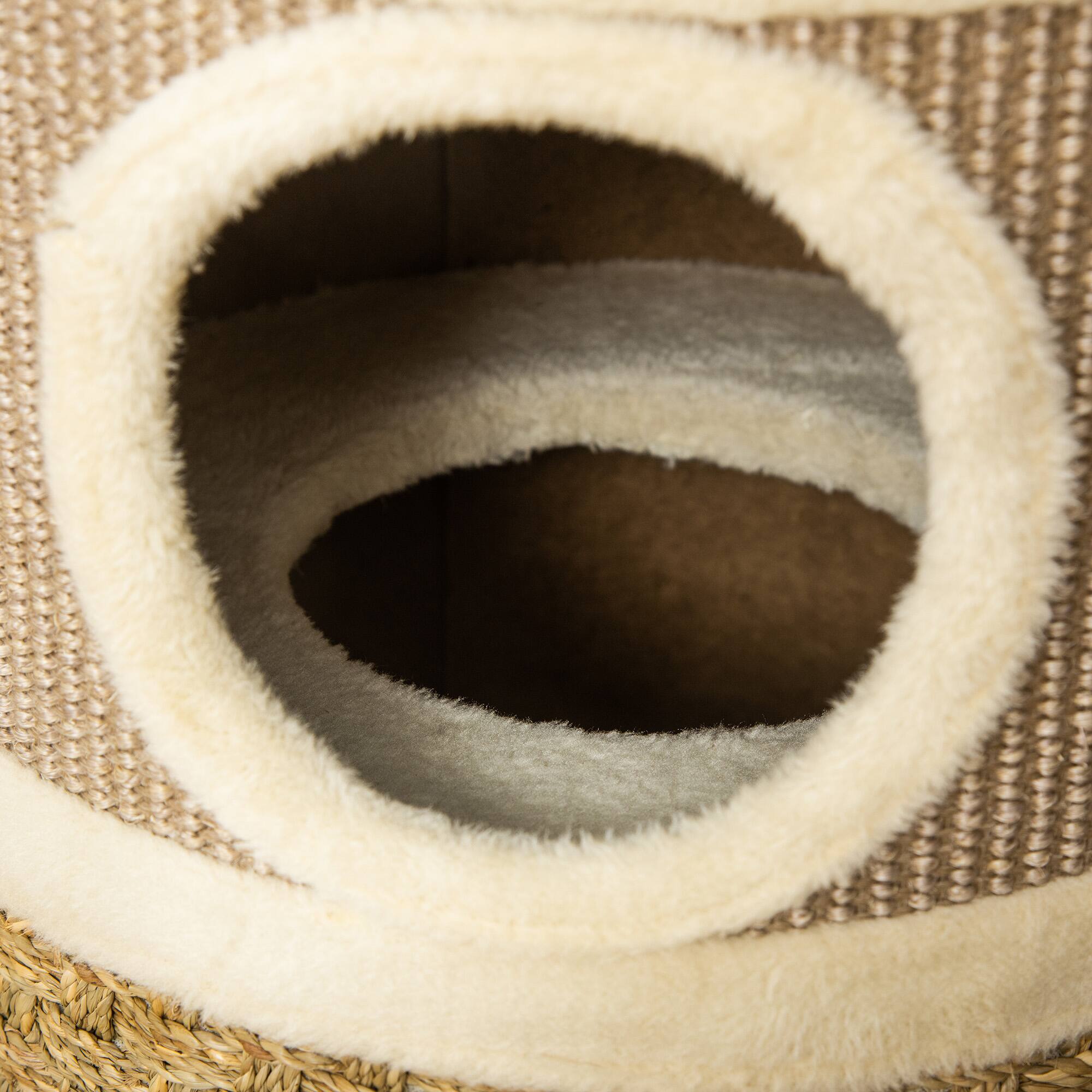 Alt View 5. Pawhut - 28 Inch Cat Condo, 3 Story Cat Hideaway with Sisal Scratching Pad, Barrel Shaped Small Cat Tree for Indoor Cats.