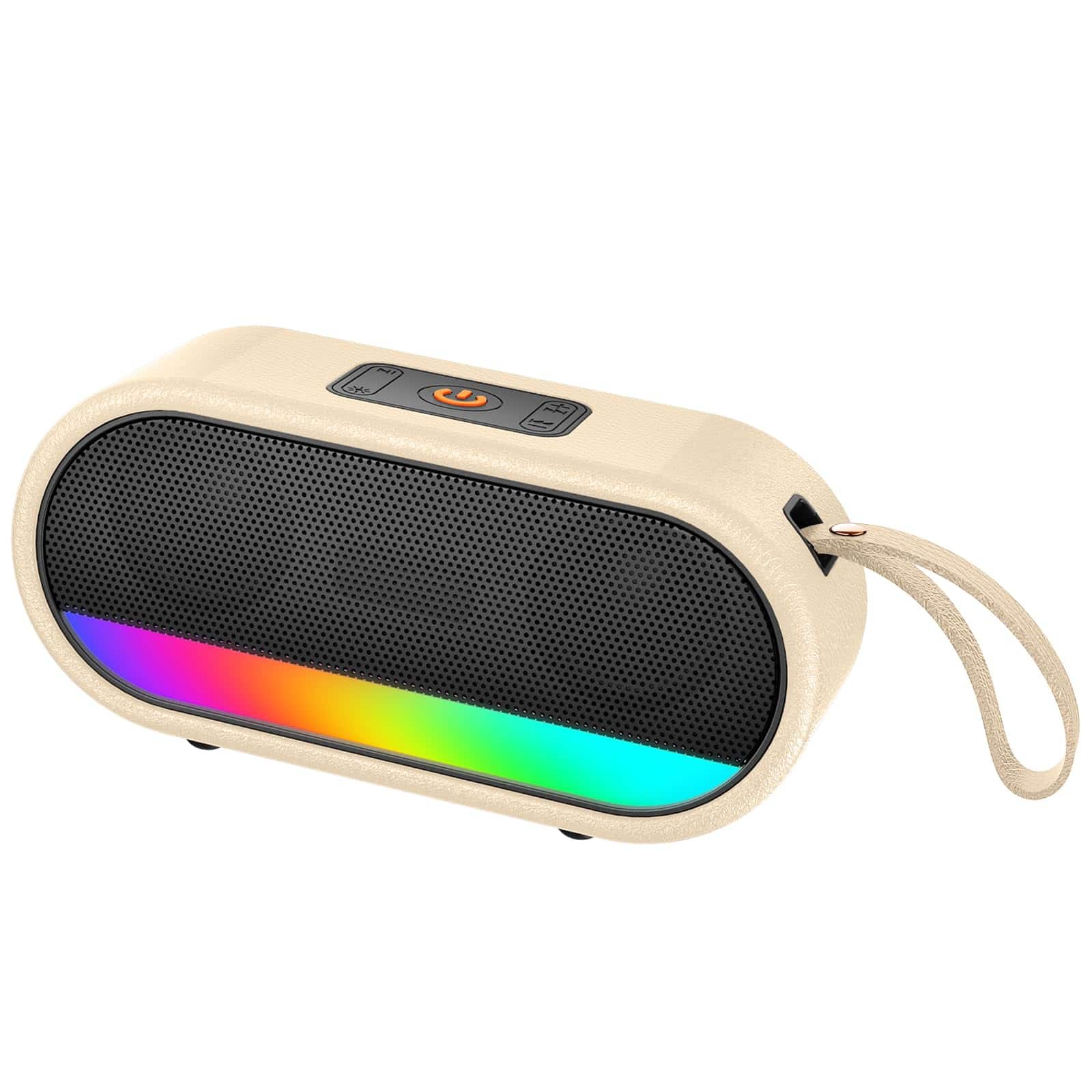 Dazzed Corner - Portable Bluetooth Speaker, Punchy Bass Wireless Speaker with LED Lights - White