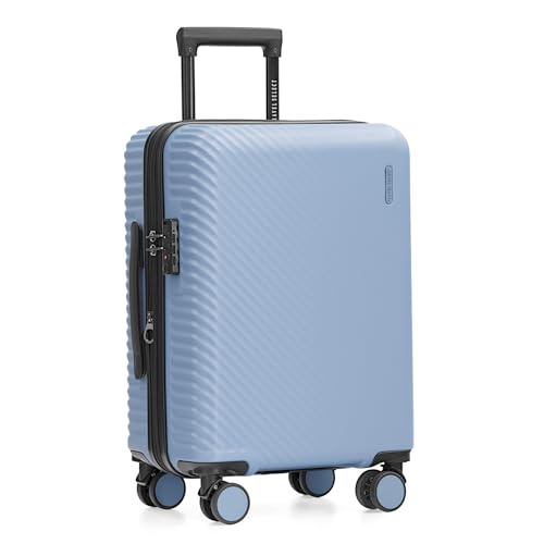 Front. DORLUKFU - Bridgetown Hardside Expandable Luggage w/TSA Lock, Light Blue, 21-Inch Carry-on - Light Blue.