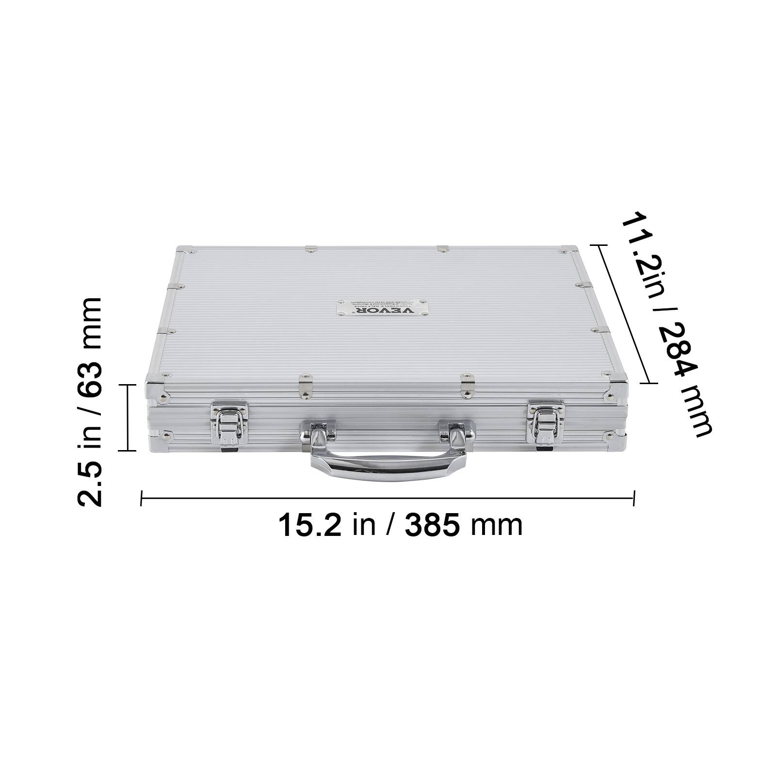 2.5 in / 63 mm, 15.2 in / 385 mm, 11.2 in / 284 mm