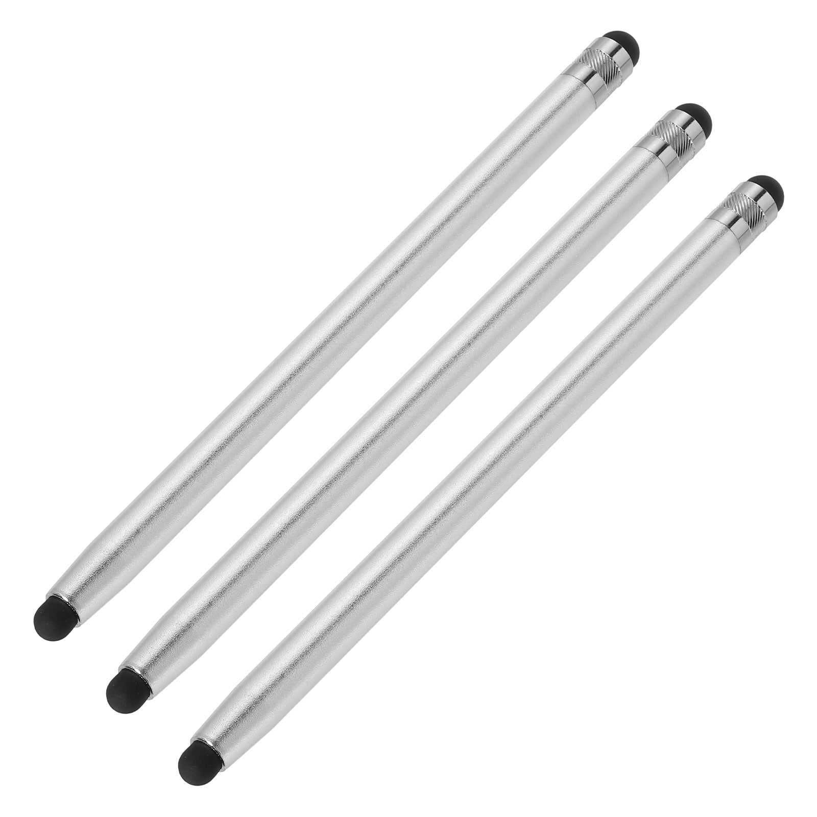 Unique Bargains - 3pcs Stylus Pens for Touch Screens Dual Rubber Tips Capacitive Stylus Universal Tablet Pen Sensitivity Precision - Silver