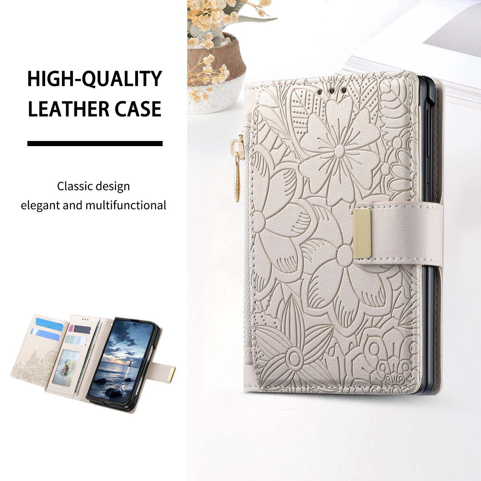 HIGH-QUALITY LEATHER CASE

Classic design elegant and multifunctional