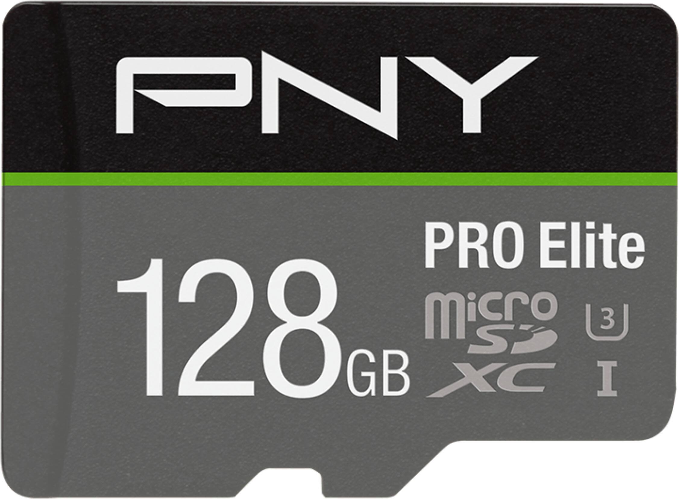 PNY - 128GB PRO Elite Class 10 U3 V30 A2 microSDXC Flash Memory Card