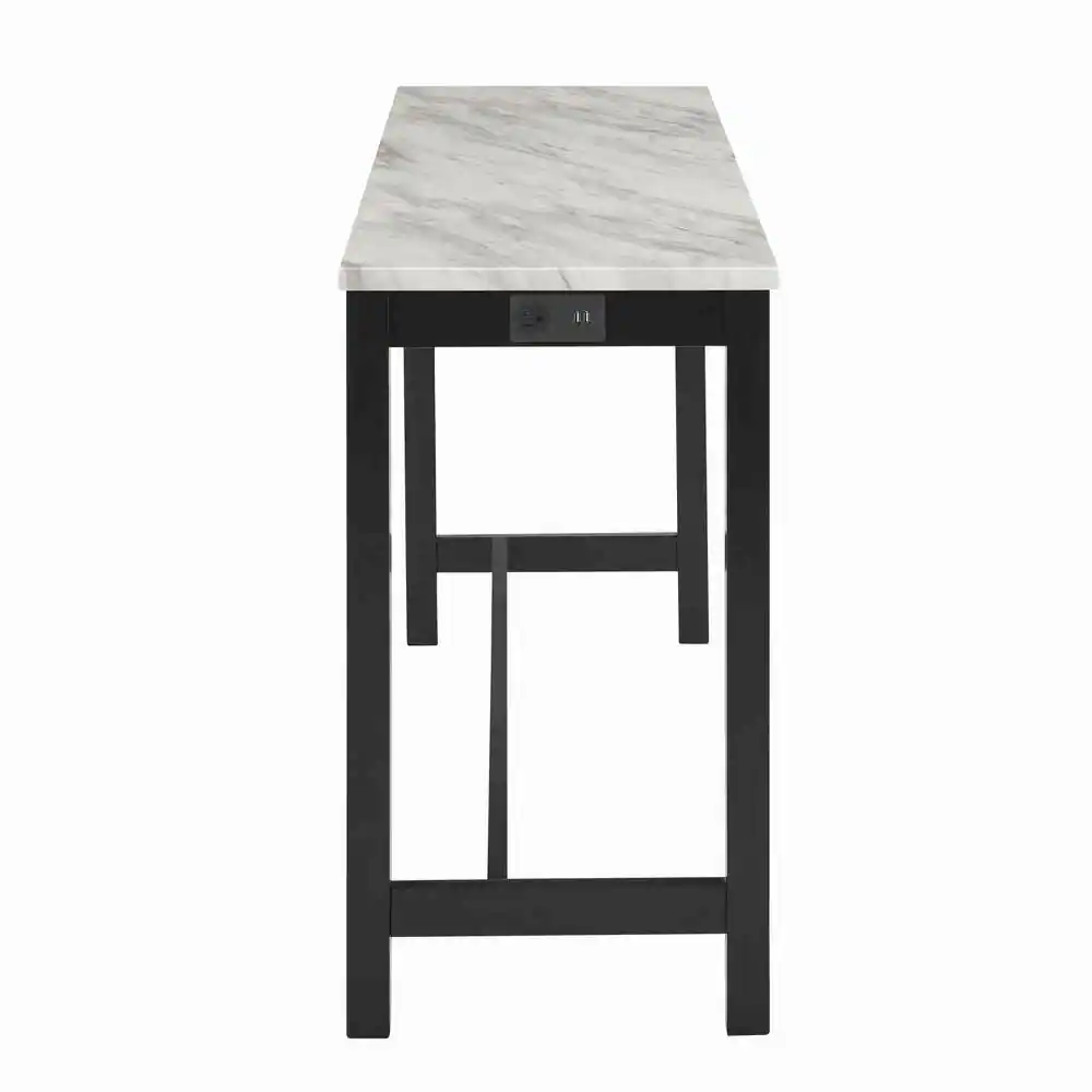 Alt View 1. FurniFact - Blue Bar Table Set – Console Table with Stools for Kitchen or Lounge - Blue.