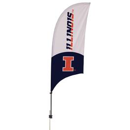 Victory Corps - Illinois Fighting Illini 7.5' Logo Razor Feather Stake Flag - White