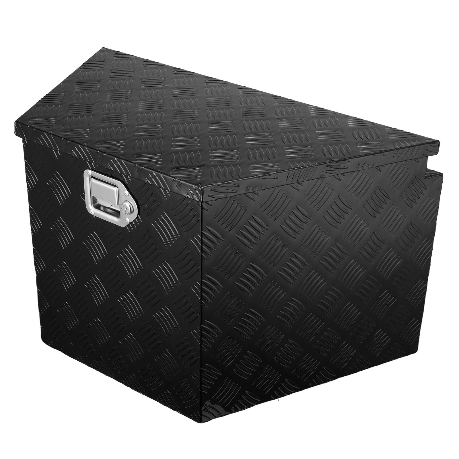 Alt View 5. VEVOR - Trailer Tongue Box, Aluminum Alloy Diamond Plate Tongue Box Tool Chest,Heavy Duty Trailer Box Storage with Lock and Keys - Black.