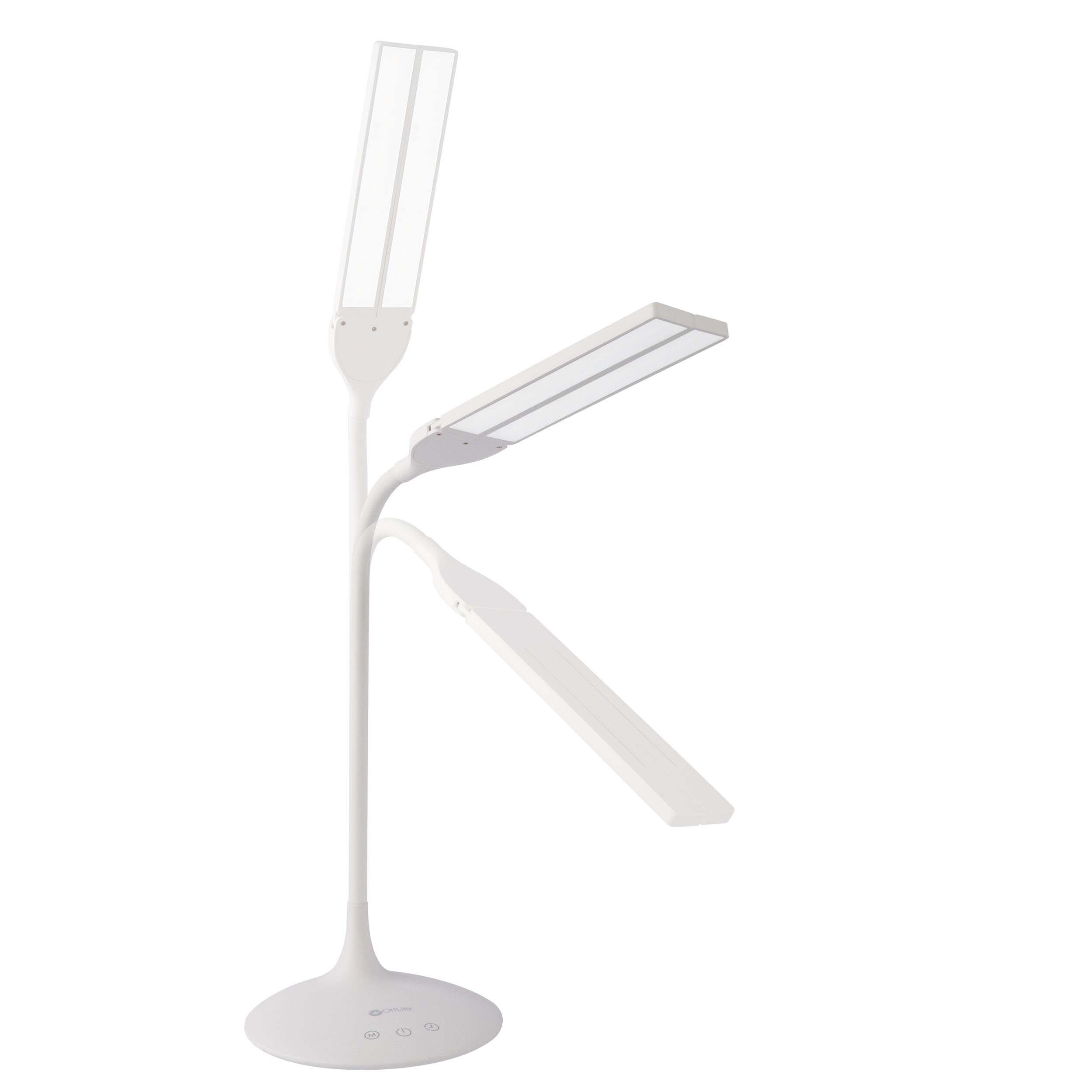 Alt View 2. OttLite - Dual Head LED Desk Lamp - White.