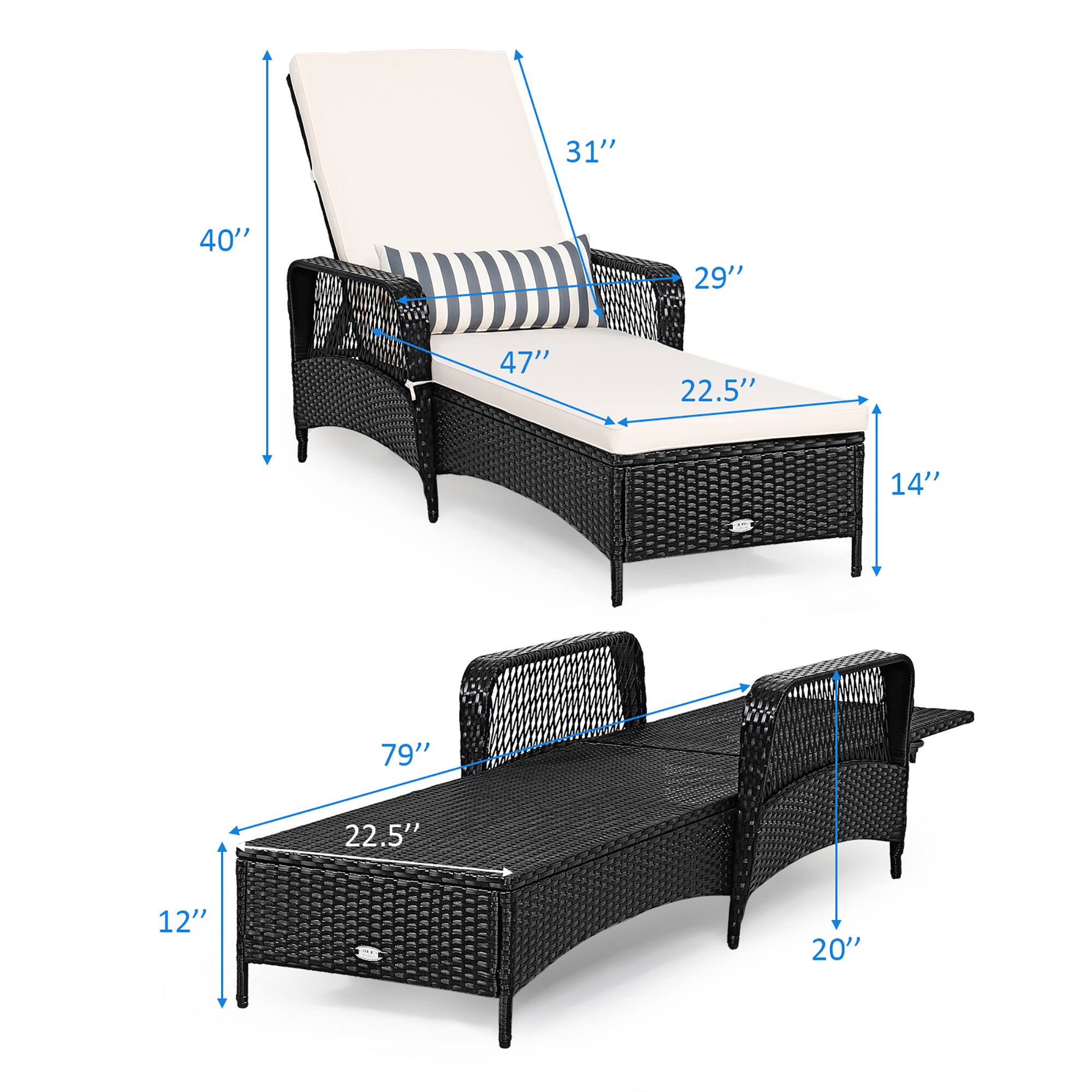 The text on the image reads: "31" 40" 29" 47" 22.5" 14" 79" 22.5" 12" 20". This text is describing the dimensions of a chair or a piece of furniture, with measurements in inches. The measurements include the height, width, and depth of the item.