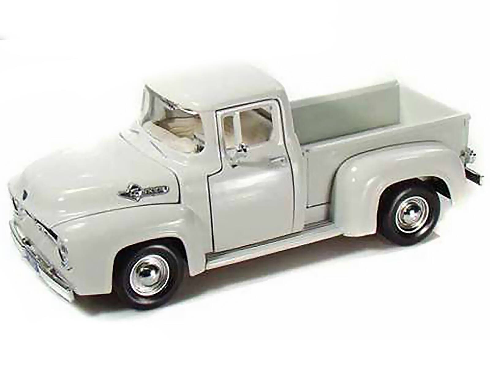 Alt View 1. Motormax - 1956 Ford F-100 Pickup Truck White 1/24 Diecast Model Car by Motormax.