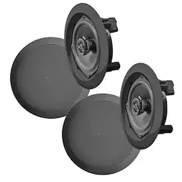 Pyle - In Wall and In Ceiling Dual 6.5" Speaker System with Flush Mount, 2 Pack