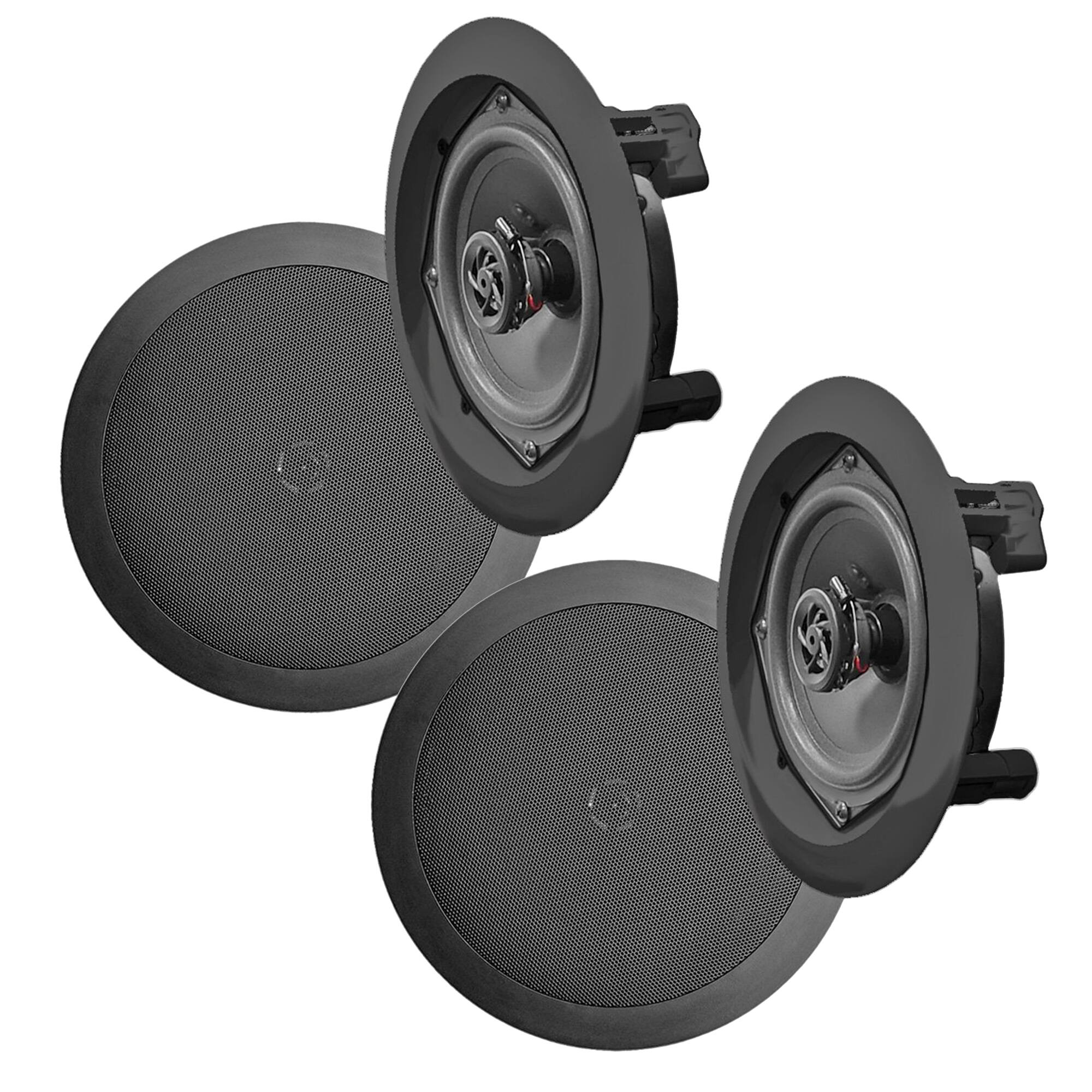 Front. Pyle - Pyle In Wall and In Ceiling Dual 6.5" Speaker System with Flush Mount, 2 Pack.