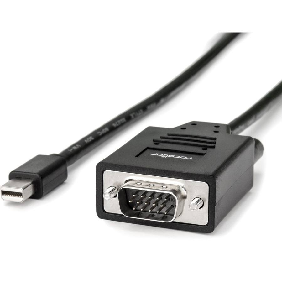 Alt View 1. Rocstor - 6FT MINI DISPLAYPORT TO VGA M/M HD-15 MALE CABLE GOLD PLATED - Black.