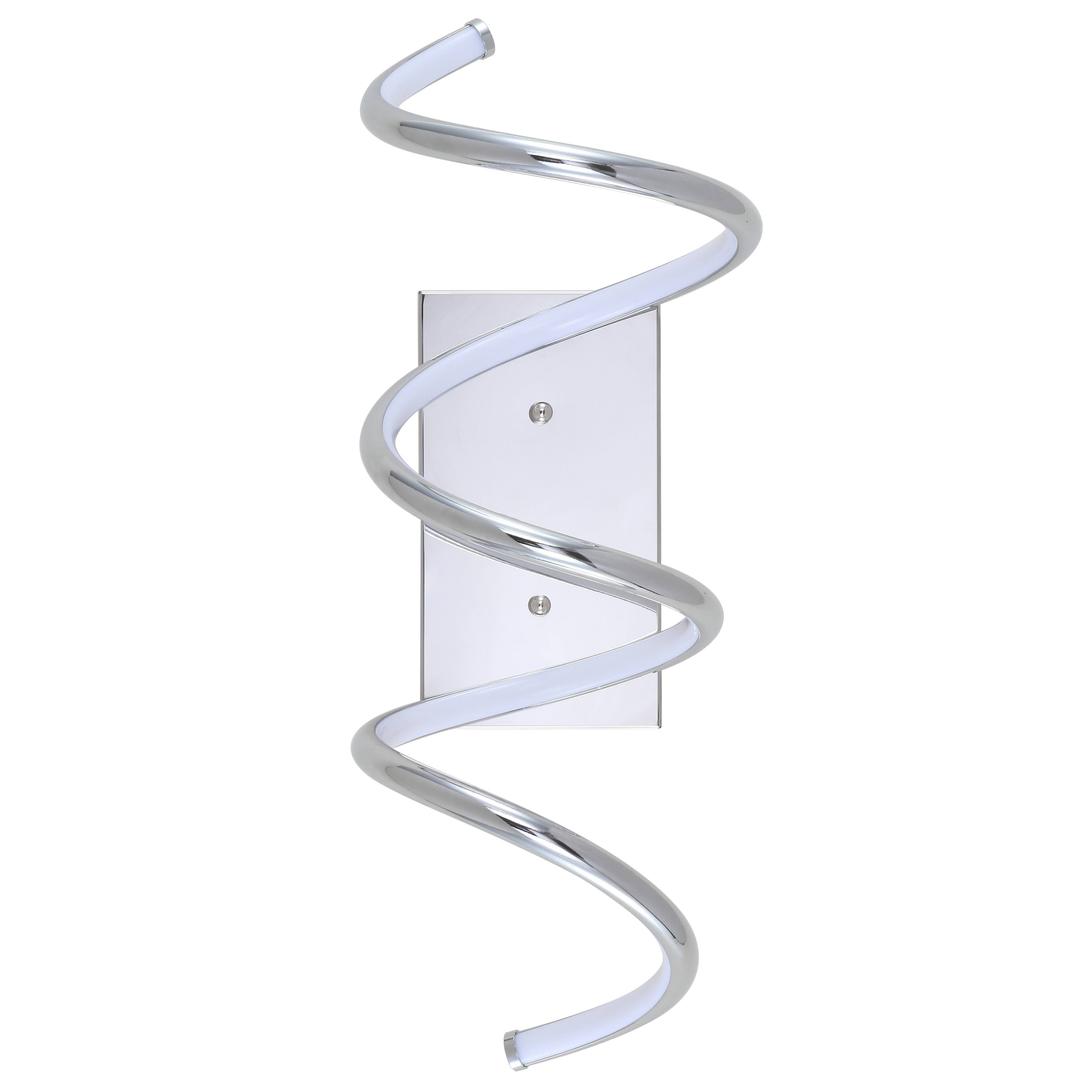 Alt View 5. Jonathan Y - Scribble 7" Modern Metal Integrated LED Vanity Light Sconce, Chrome - Chrome.