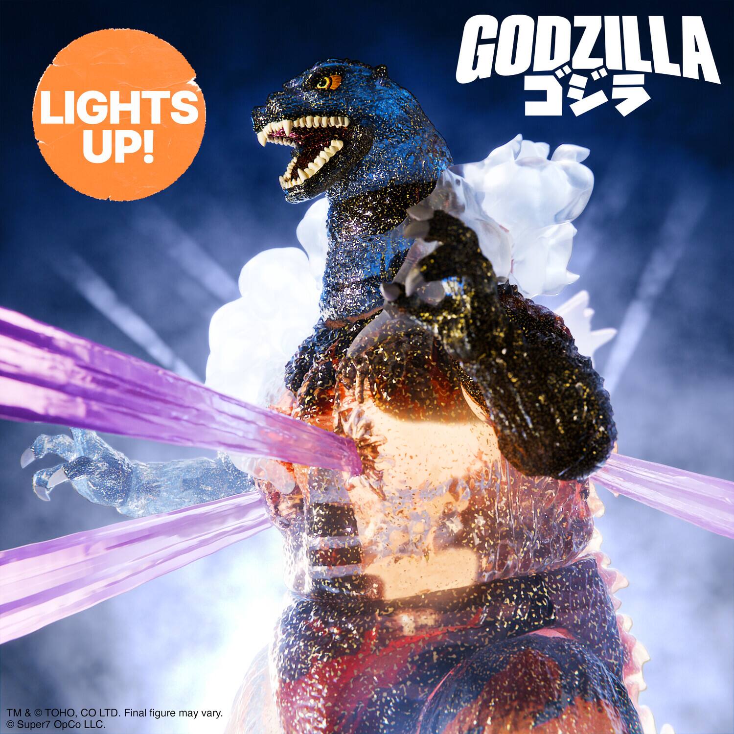 LIGHTS UP!  
GODZILLA  
TM & © TOHO, CO., LTD.  
Final figure may vary.  
© Super7 OpCo LLC.