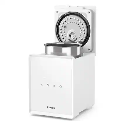 Front. Livatro - Stainless Steel Warm Mist Humidifier, 3L Easy-Clean Steam Humidifier with Sleep Mode & Auto Shut-Off - White.