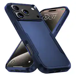 Entronix - Case for iPhone 18 Pro/17 Pro - Soft-Touch Dual-Layer Sleek Cover - Navy Blue