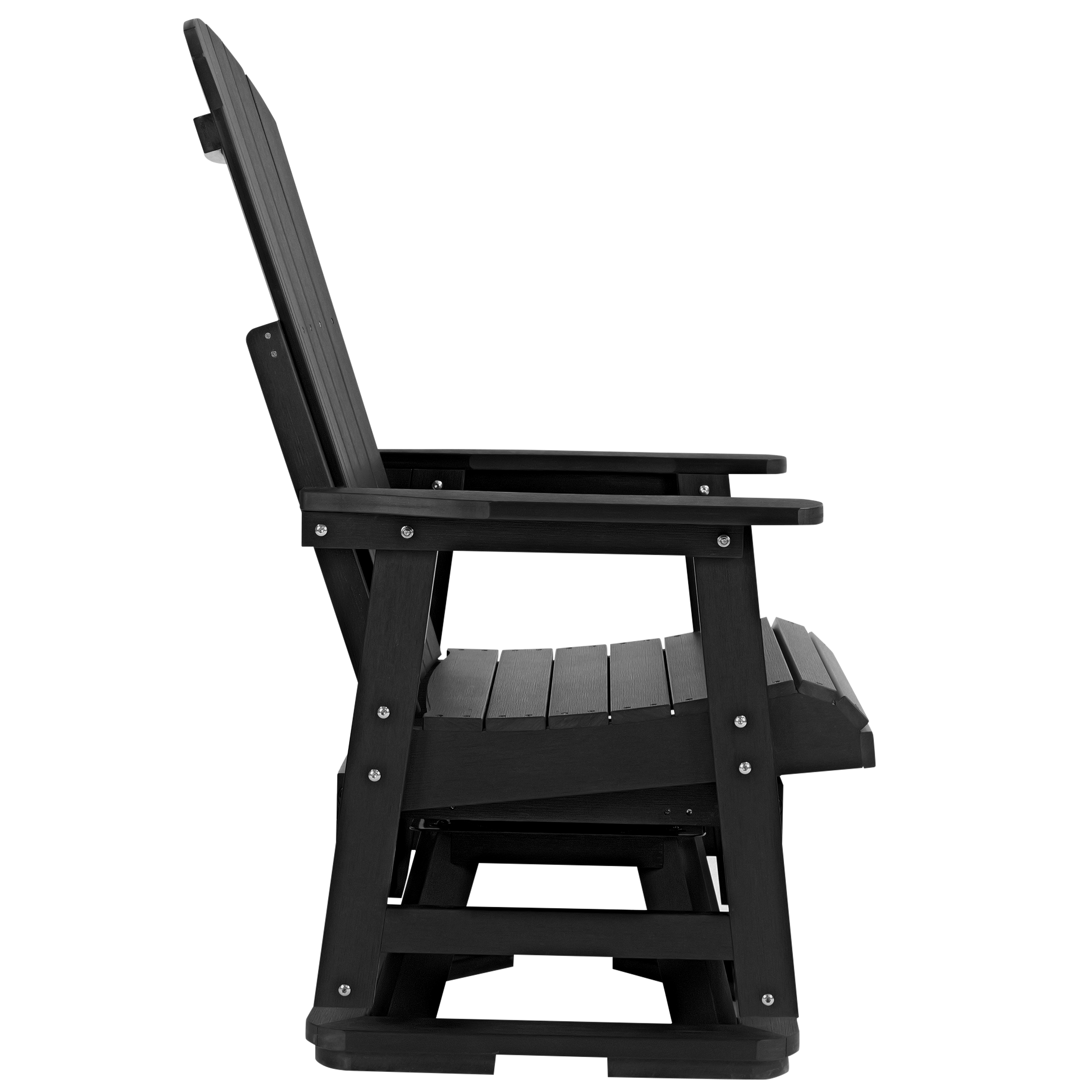 Alt View 9. Fortune Candy - HIPS Swivel Patio Glider, Poly Lumber Weather Resistant Outdoor Chair, for Patio, Porch, Yard - Carbon Black.