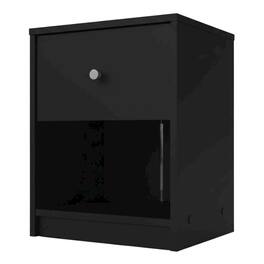 FurniFact - Small Nightstand - Compact Bedside Table with Drawer for Bedrooms - Black