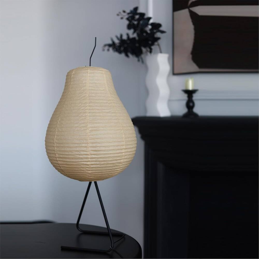 Front. PARKER SLATER - Rice Paper Lantern, Zen-Style Modern Lamp for Living Room & Bedroom.