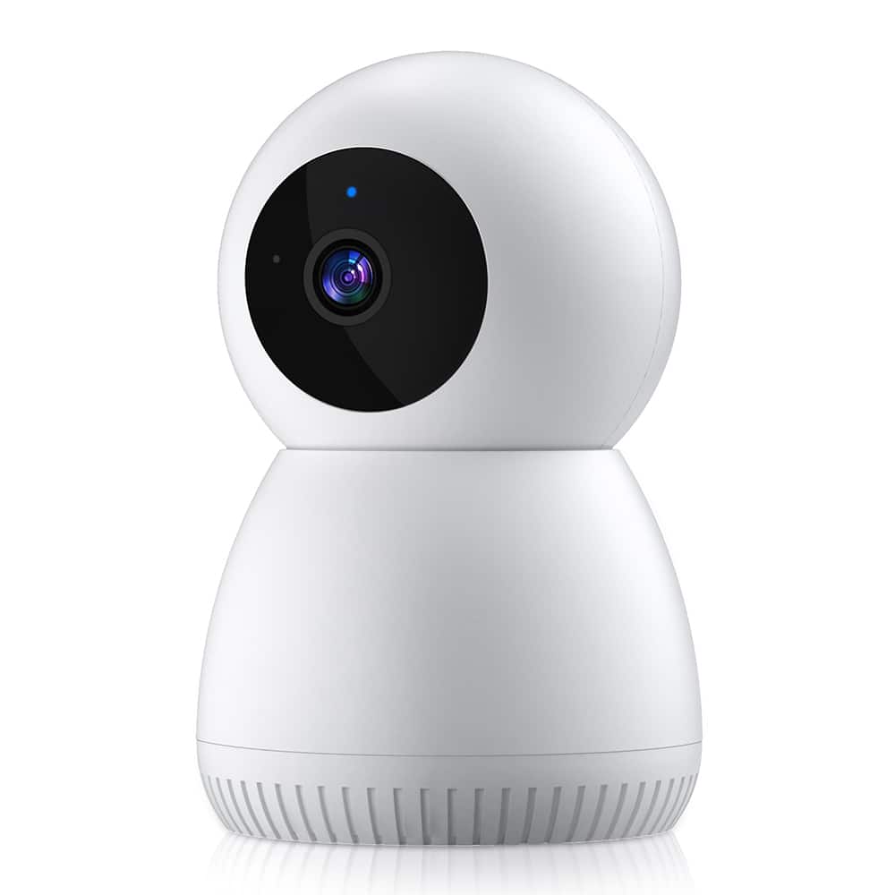 Wrightmaster - 360° HD Indoor Security Camera with 2-Way Audio, App Alarm & Smart Detective, Up to 66ft. Night Vision - White