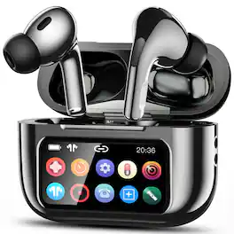 VEAT00L - A9 ANC+ENC Earbuds with Smart Touch Screen,Bluetooth 5.4, HiFi Stereo Multiple EQ settings - Black