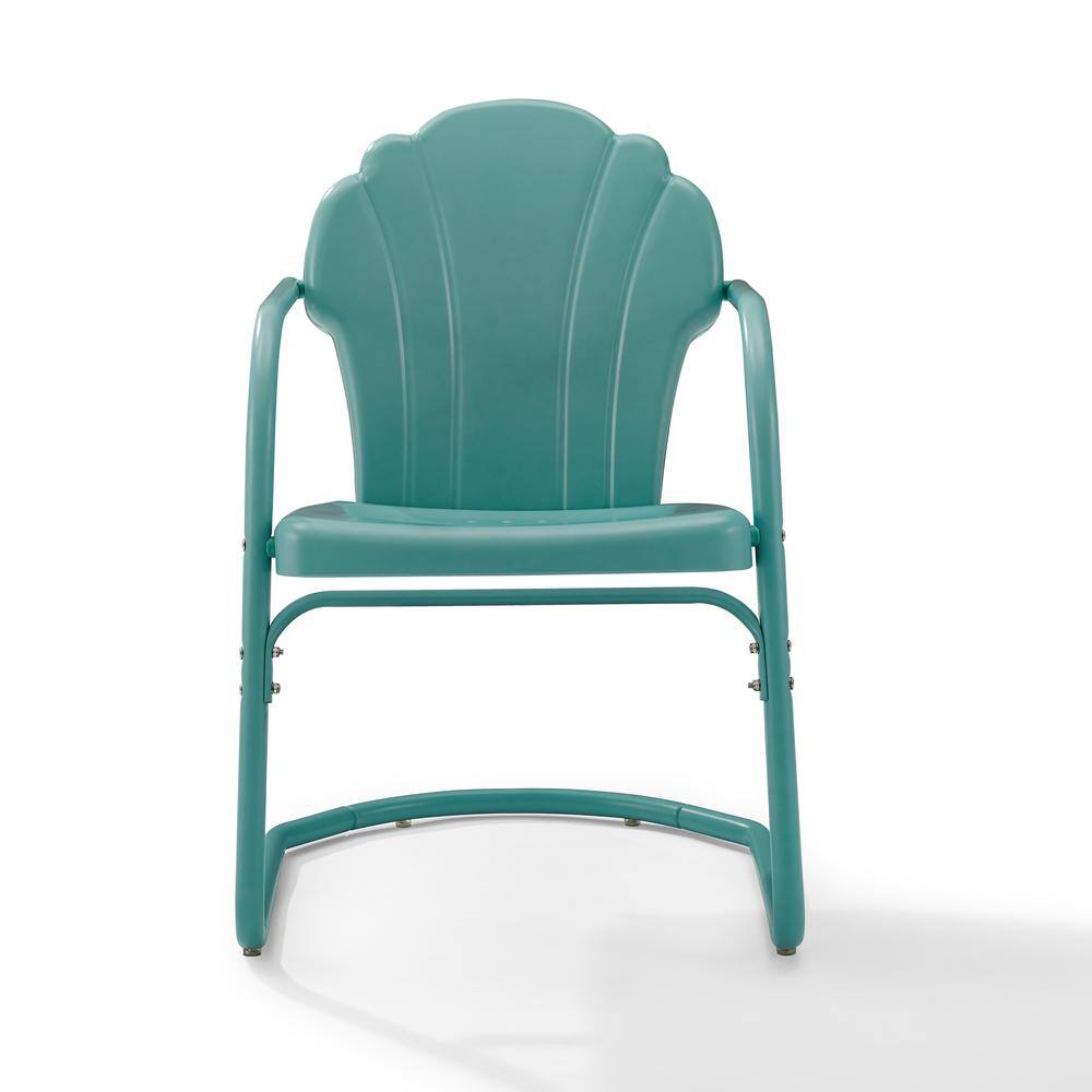 Alt View 2. Crosley Furniture - Tulip 2Pc Retro Outdoor Chair Set - 2 Chairs - Pastel Blue Satin.