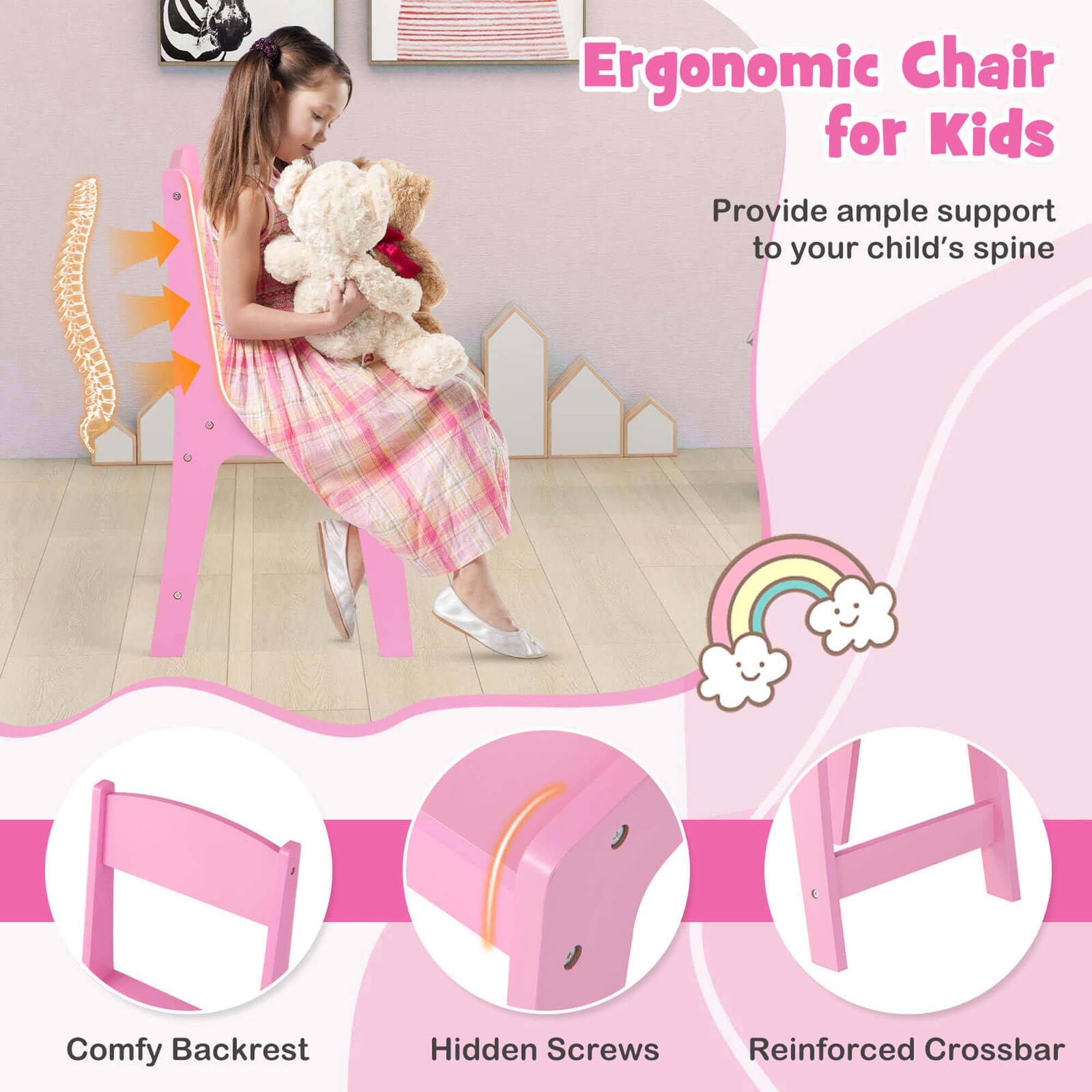 Ergonomic Chair for Kids

- Provide ample support to your child's spine
- Comfy Backrest
- Hidden Screws
- Reinforced Crossbar