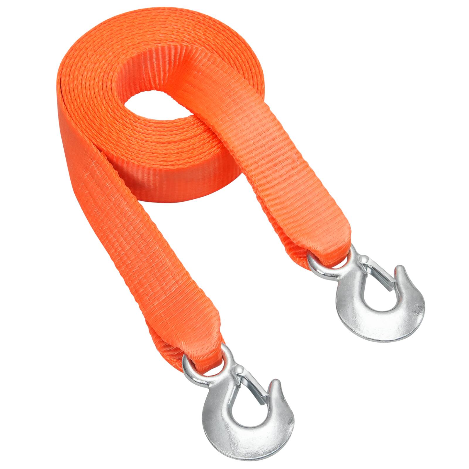 Alt View 5. VEVOR - ATV Tow Strap with Hooks, 2-inch x 20-foot, 17000 lbs Capacity, Durable Recovery Rope with Security Hooks for Trucks - Orange.