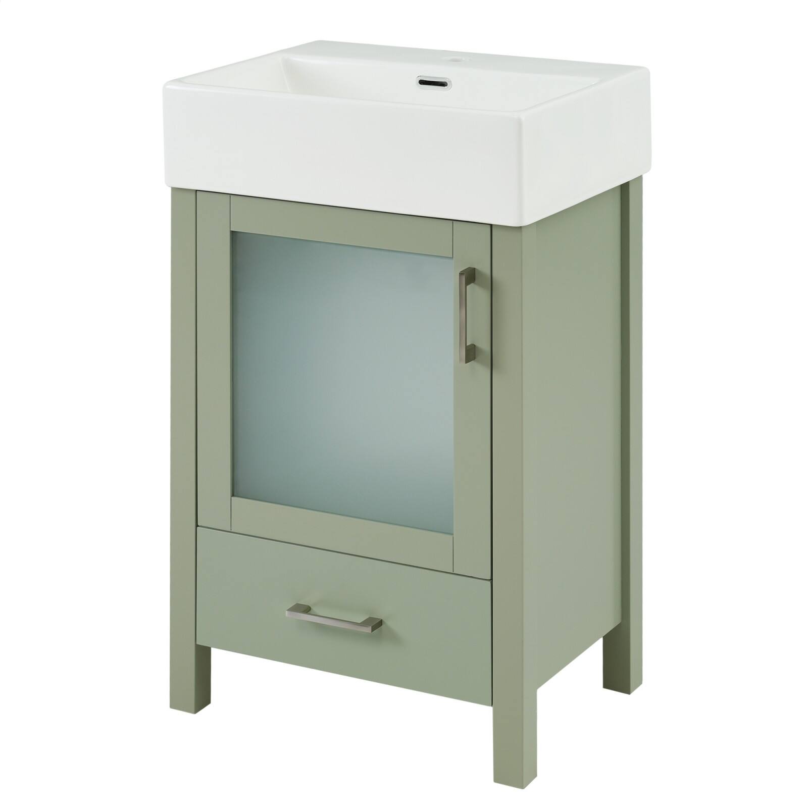 20 Inch Bathroom Vanity with Ceramic Sink, Drawer, and Soft-Close Door