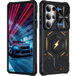 UUCOVER - Magnetic Case for Samsung Galaxy S26 Ultra,Shockproof TPU+PC Case Compatible with Mag Safe Rugged Sliding Lens Cover - Black