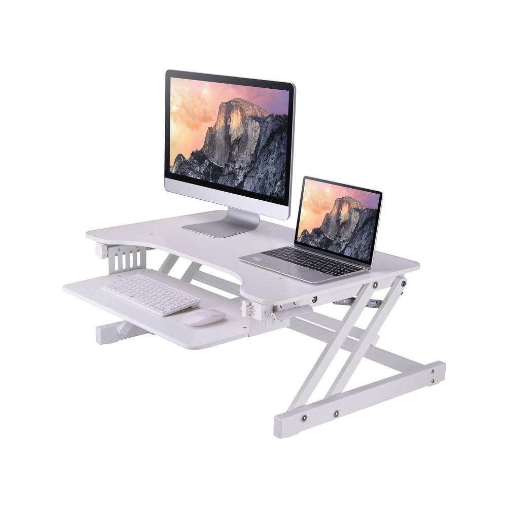 Alt View 5. Rocelco - 32" Height Adjustable Standing Desk - White.