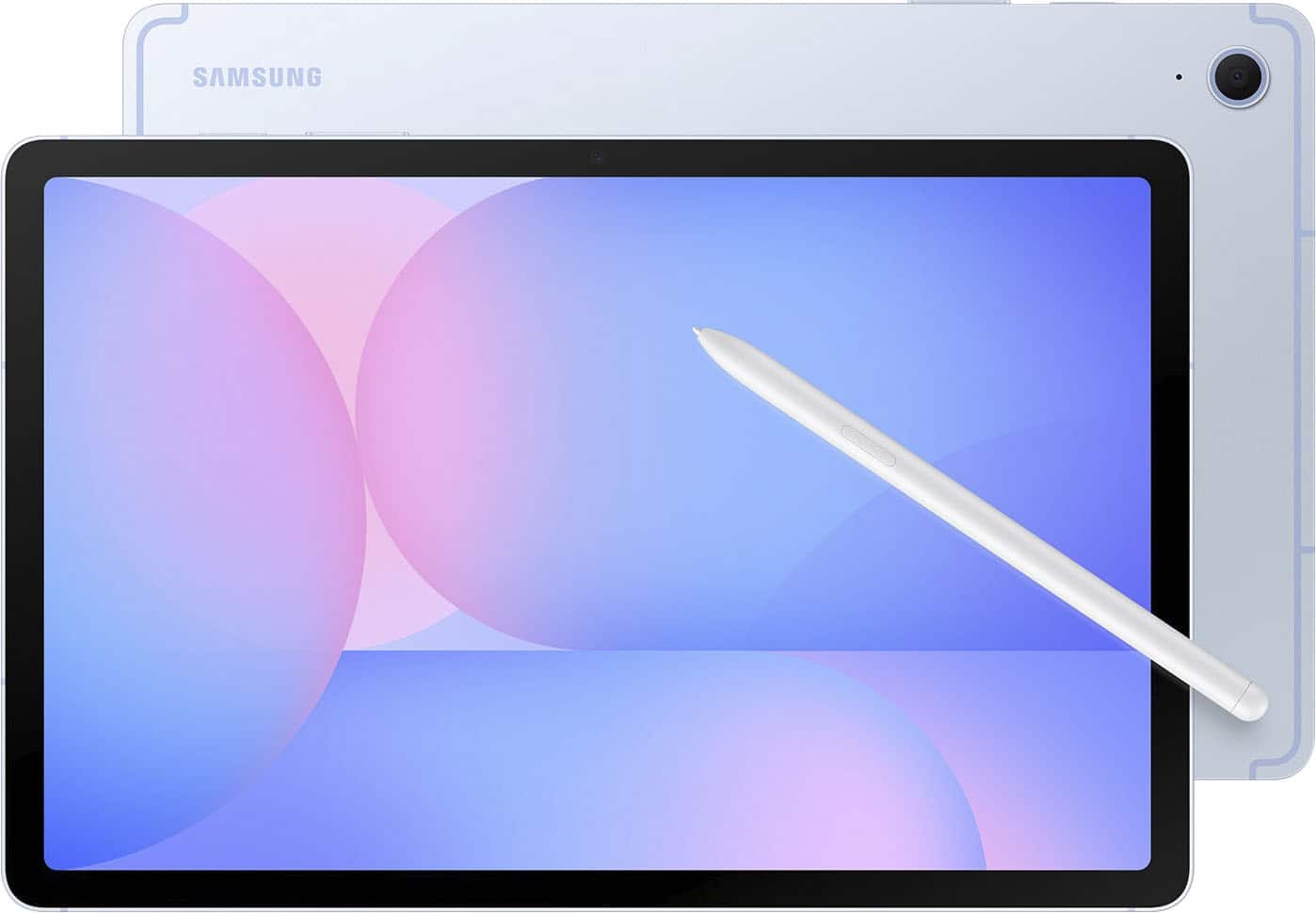 Front. Samsung - Galaxy Tab S10 FE - 10.9" 256GB - Wi-Fi - with S-Pen - Blue.