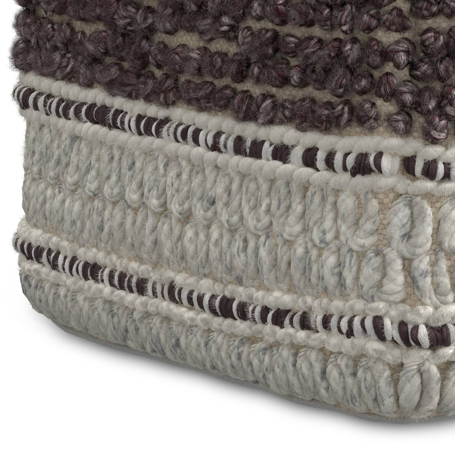 Alt View 5. Simpli Home - Grady 18 inch Wide Contemporary Square Pouf - Magenta and Natural.