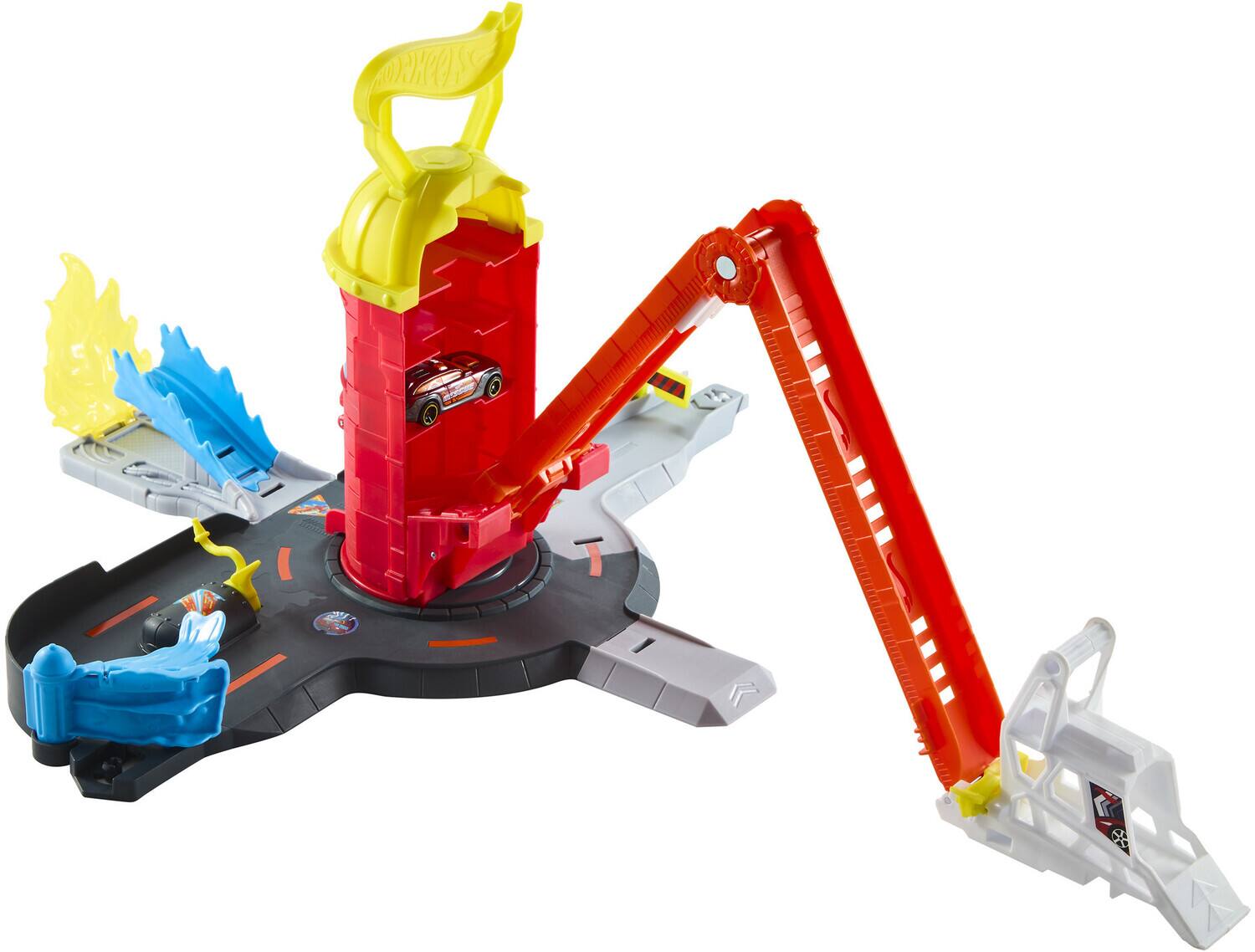 Alt View 3. Mattel - Hot Wheels City Super Fire Station Rescue Playset   - COLLECTIBLES - Multicolor.