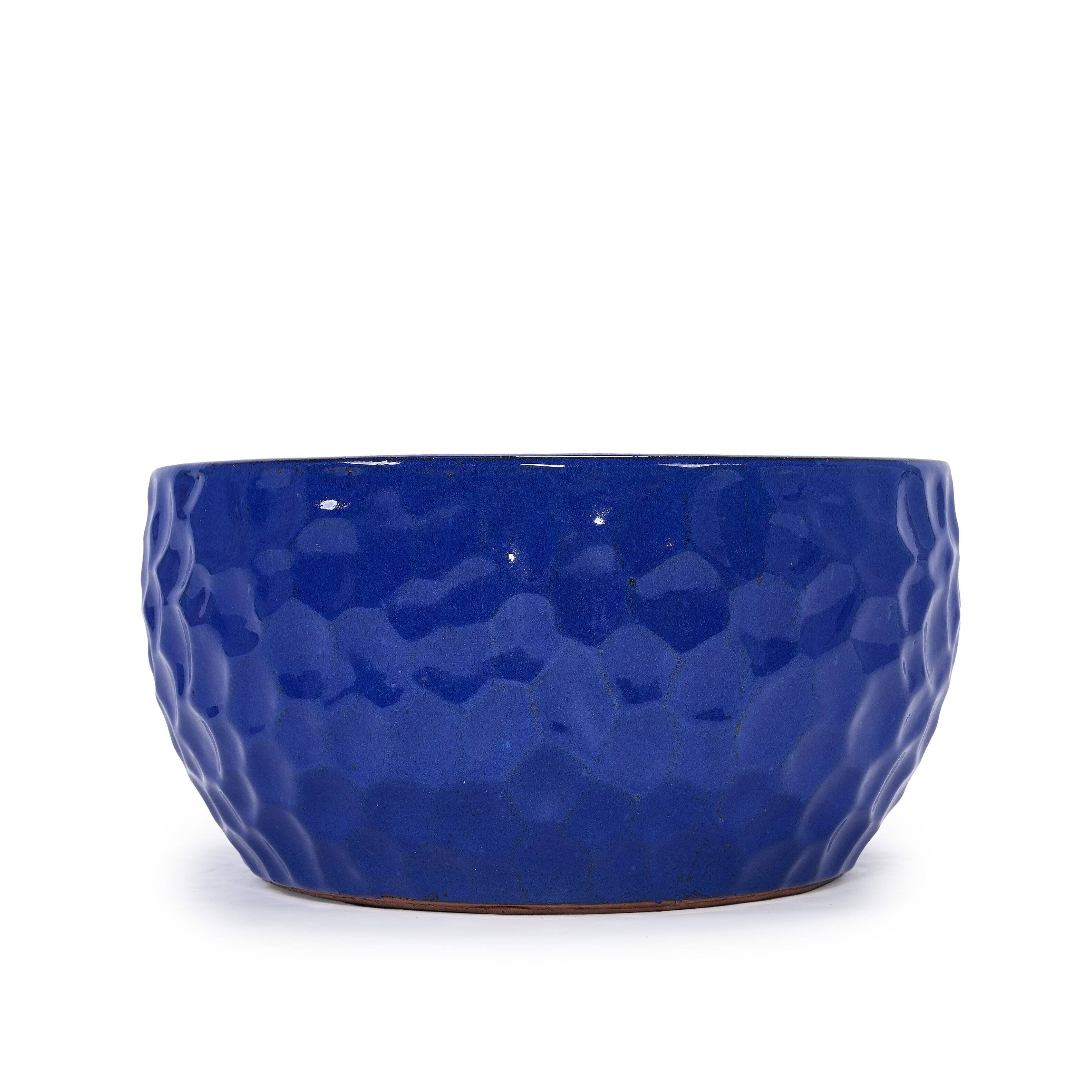 Alt View 10. Loheer - Ceramic Planter Set Loheer Handmade Cobalt Blue Plant Pots, Set of 3 Breathable Clay Planters for Indoor Outdoor Use.