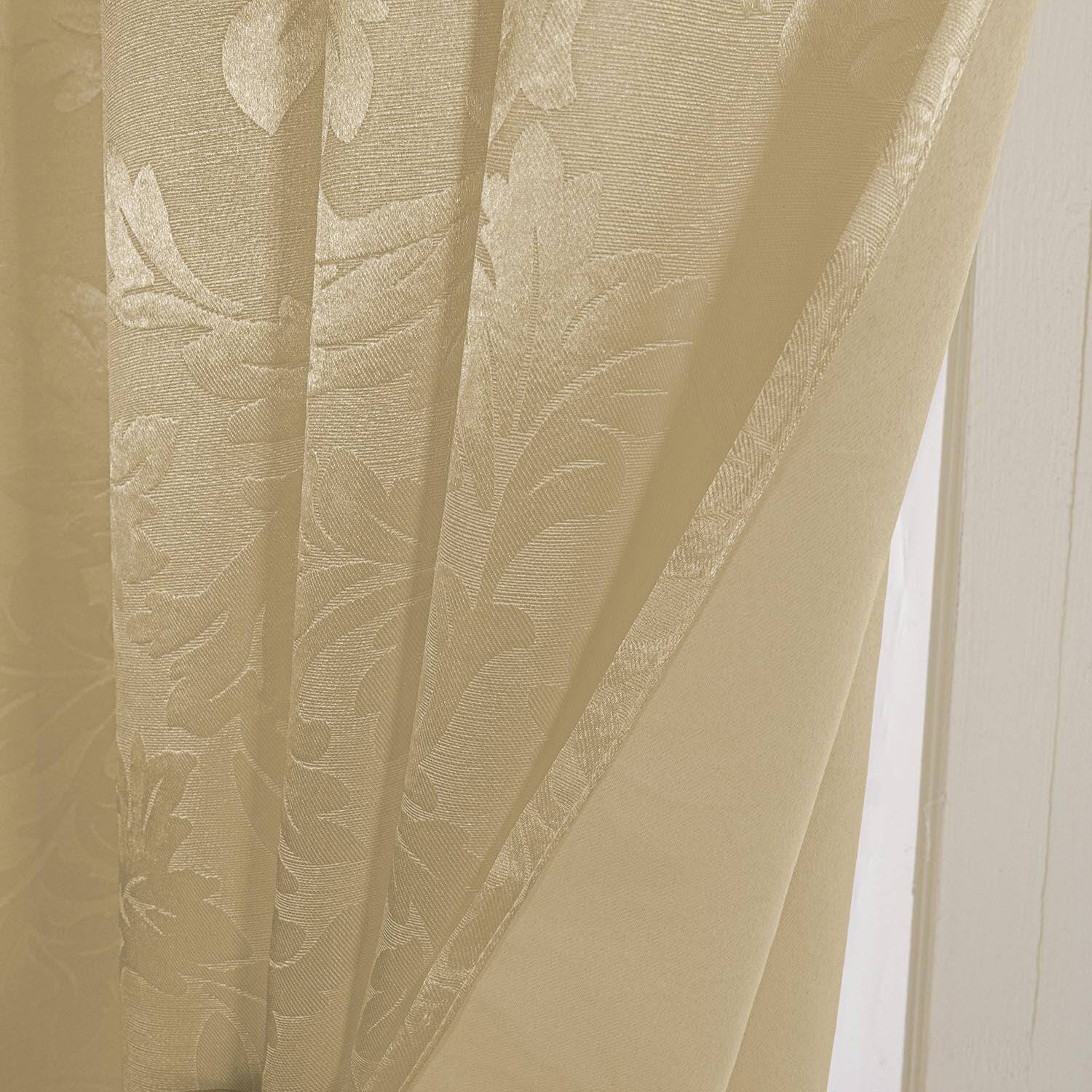 Alt View 1. Olivia Gray - Olivia Gray 100% Polyester 200 GSM Dyson Embossed Blackout Grommet Curtain Panel 54" x 84" Gold - Gold.