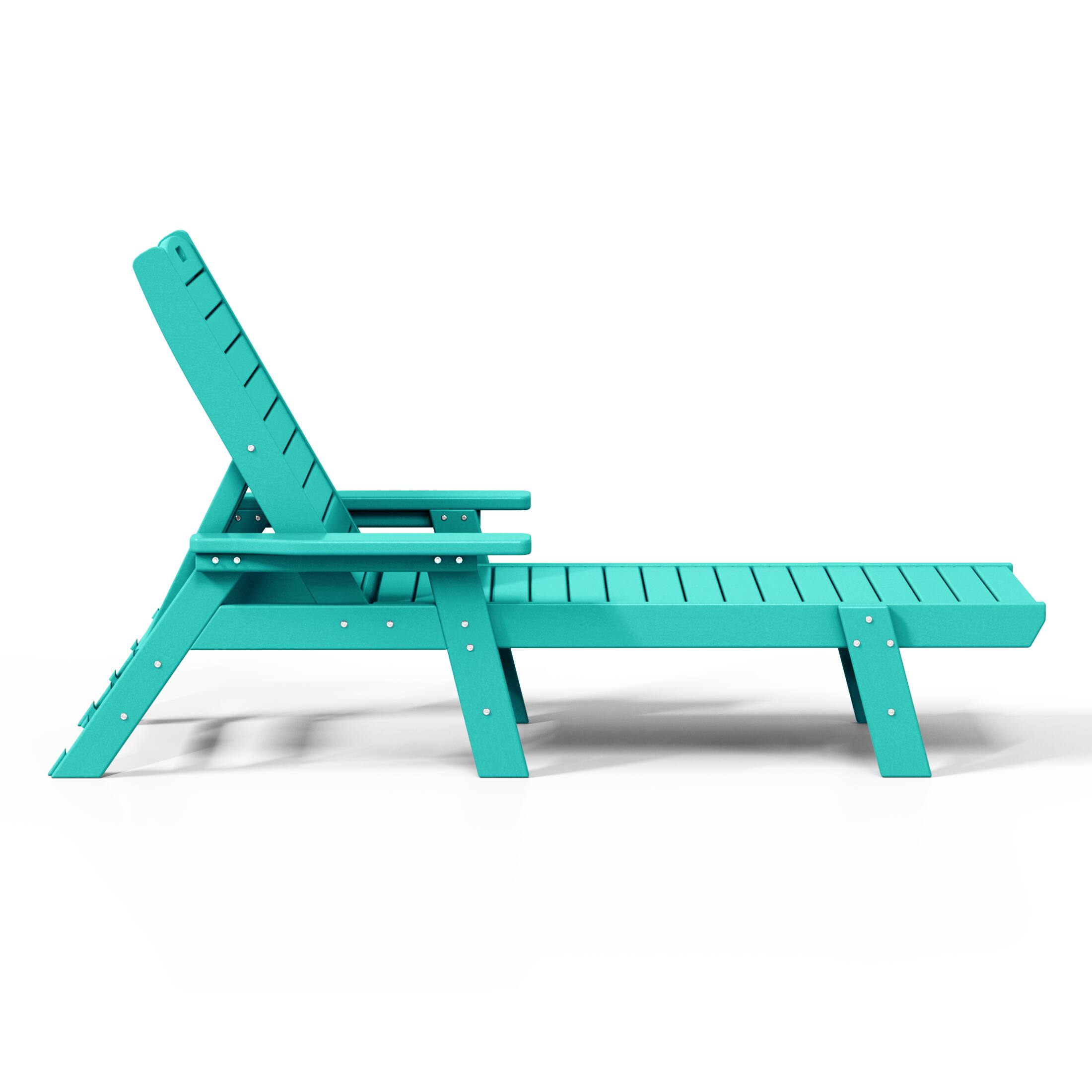 Left. WestinTrends - WestinTrends Malibu Poly Reclining Chaise Lounge - Turquoise.