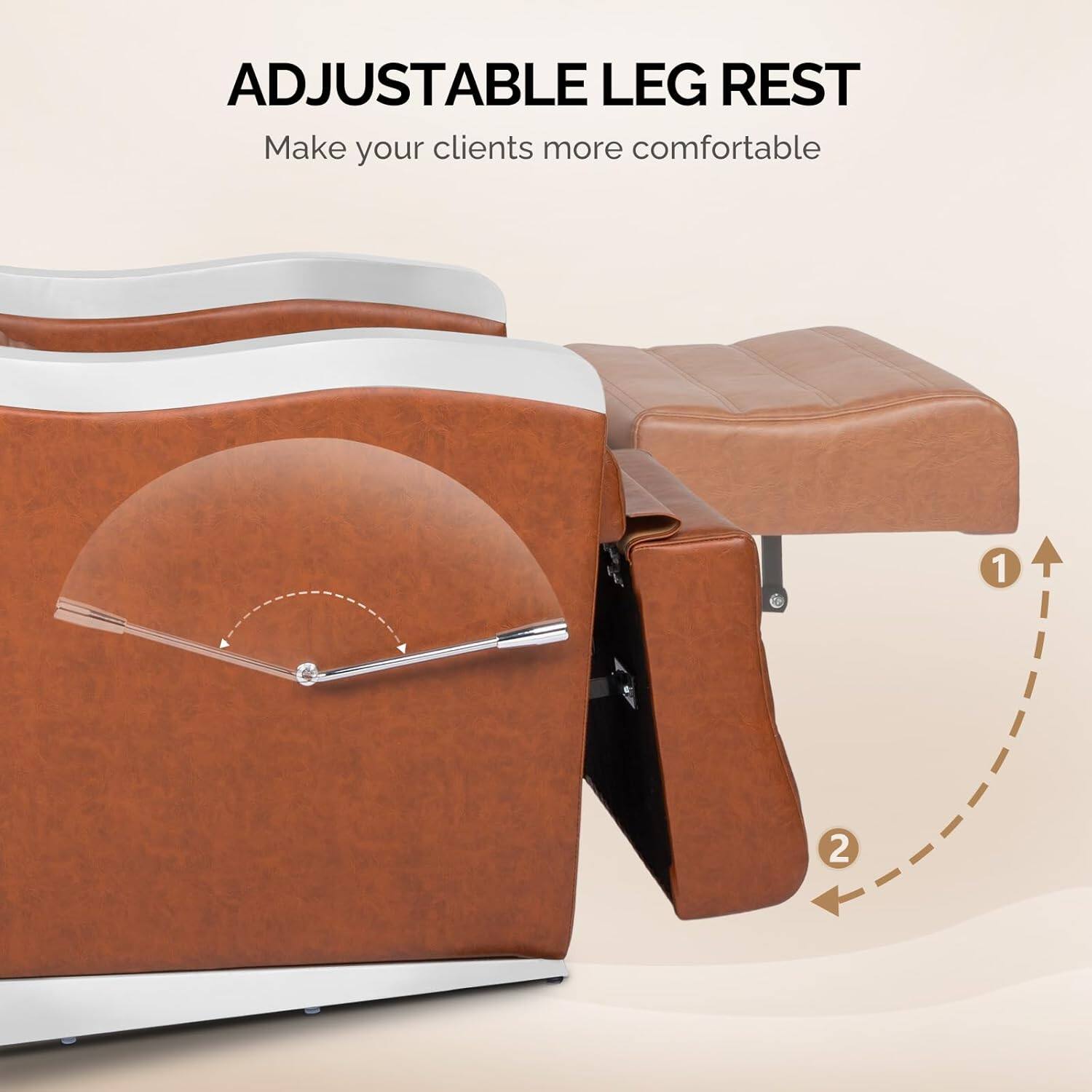 ADJUSTABLE LEG REST  
Make your clients more comfortable