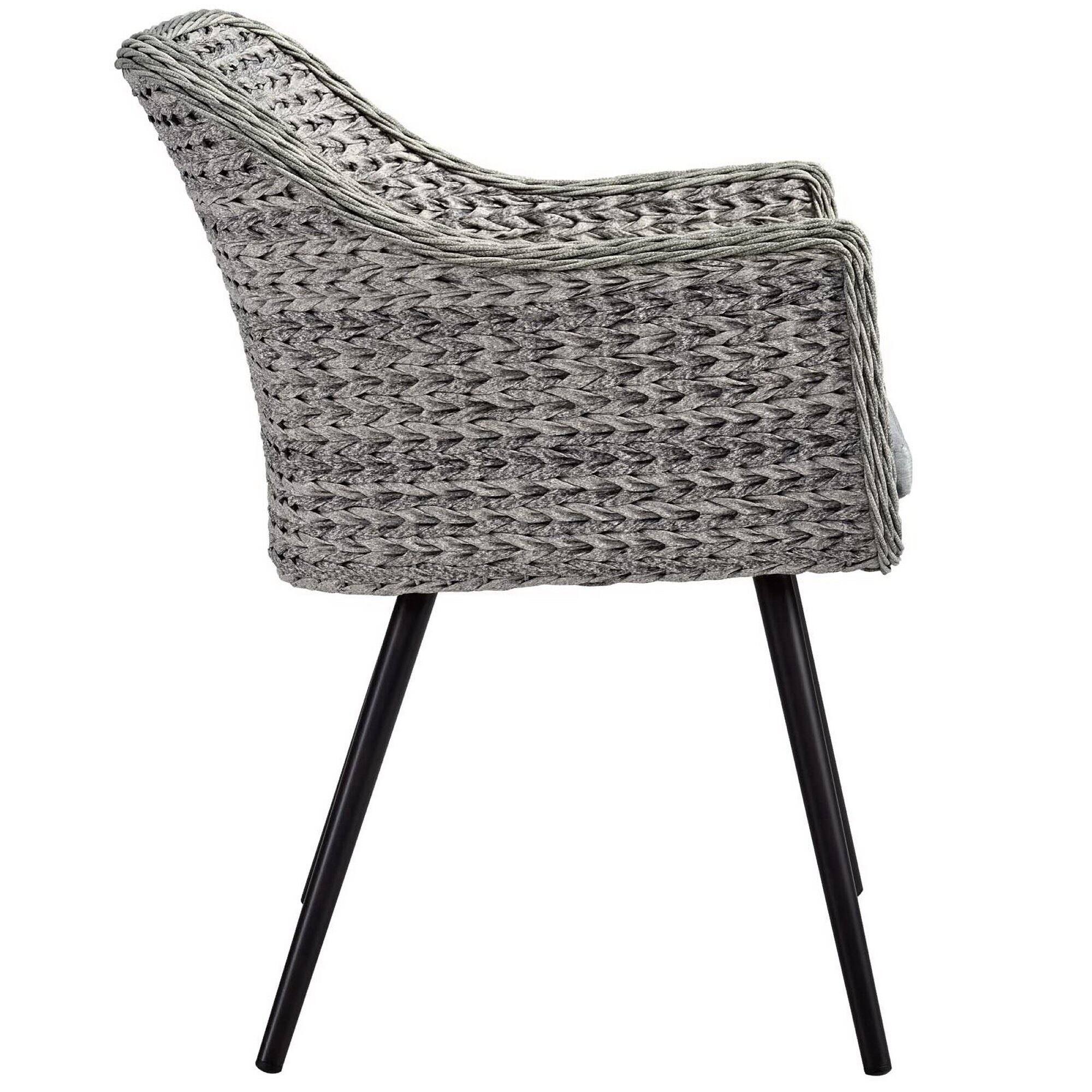 Back. Modway - Endeavor Outdoor Patio Wicker Rattan Dining Armchair by Modway - Gray Gray.