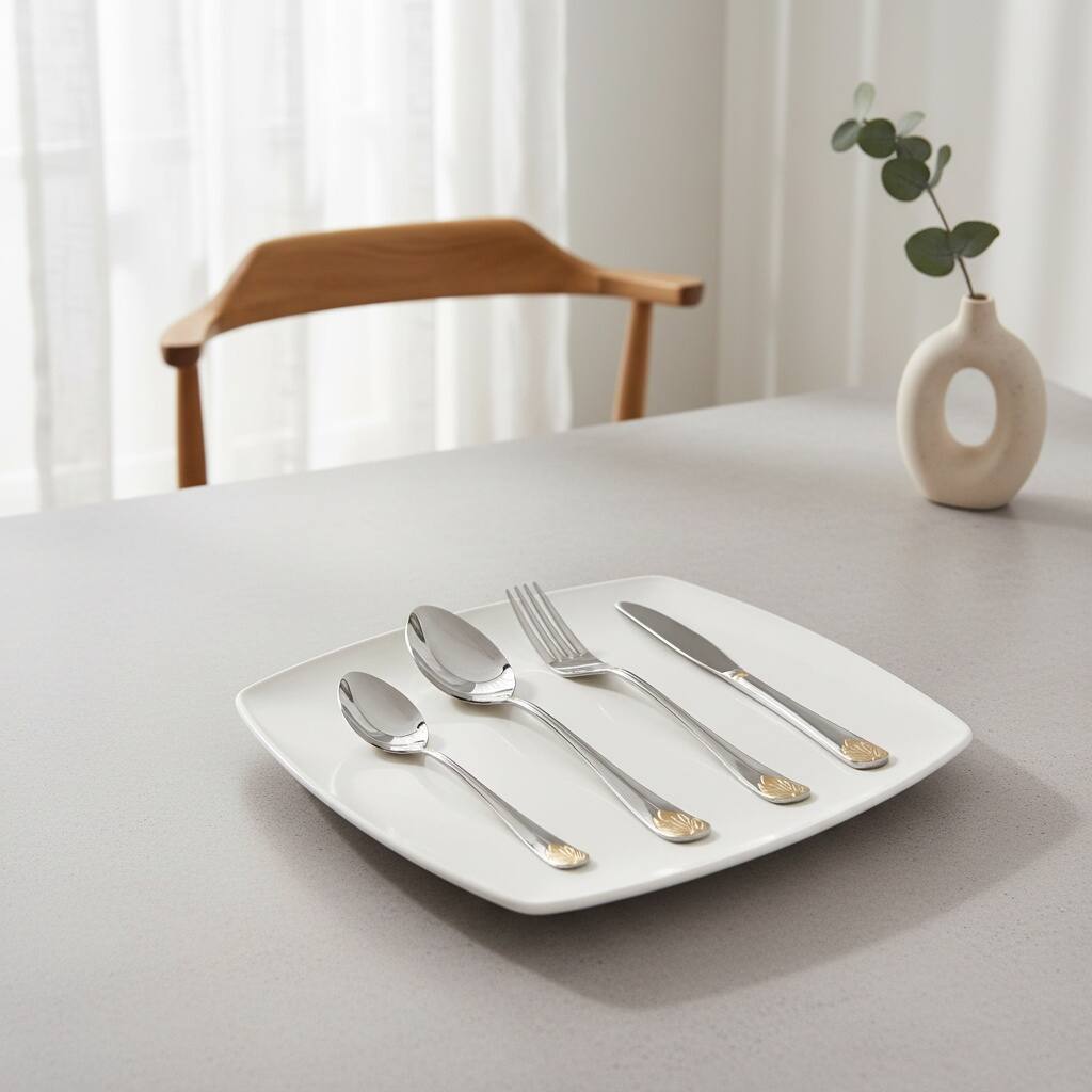 Alt View 1. Dazzed Corner - 24 Piece Silverware Set,Flatware Set for 6 - Silver.