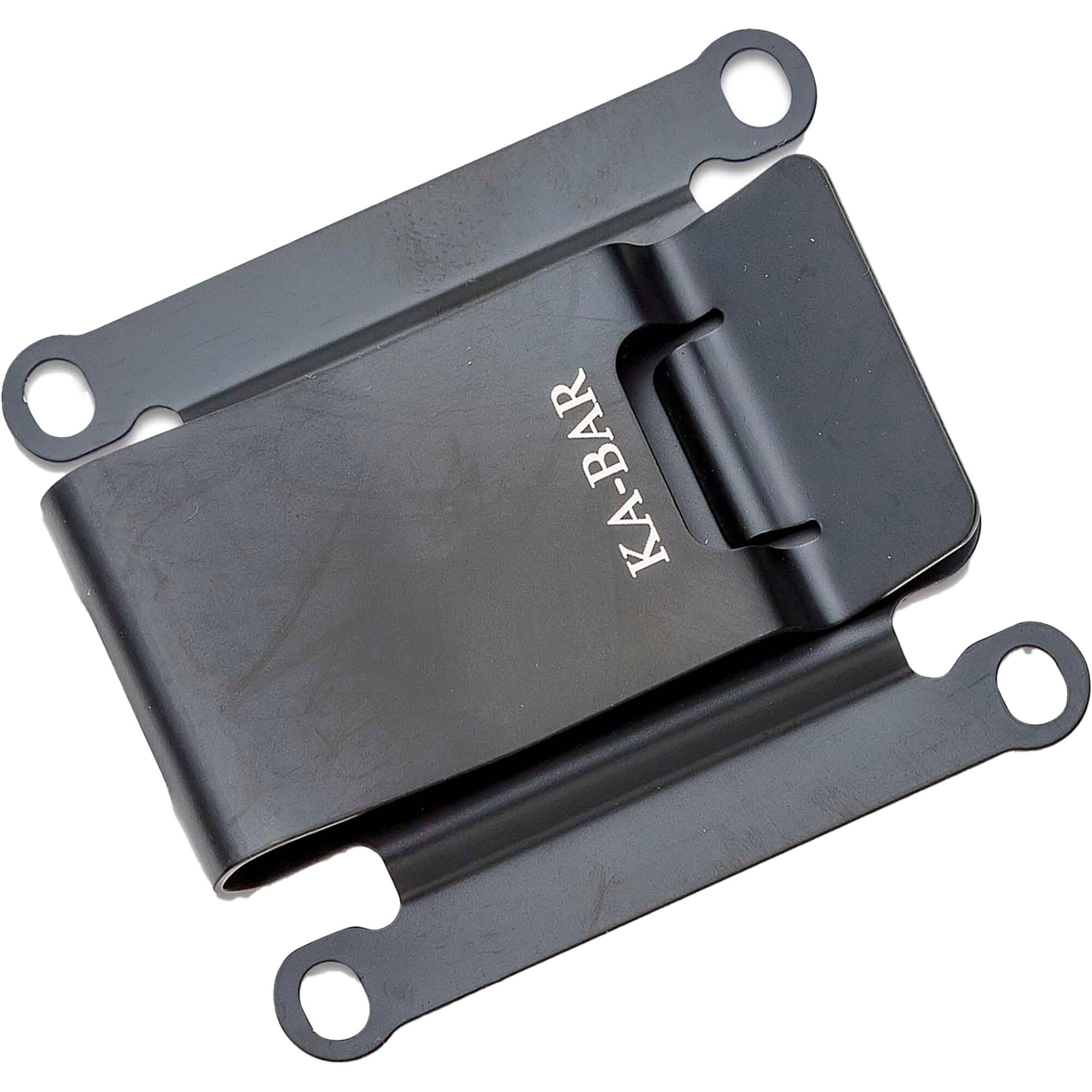 Front. KA-BAR - KA-BAR Reversible Metal Belt Clip - Black - Black.