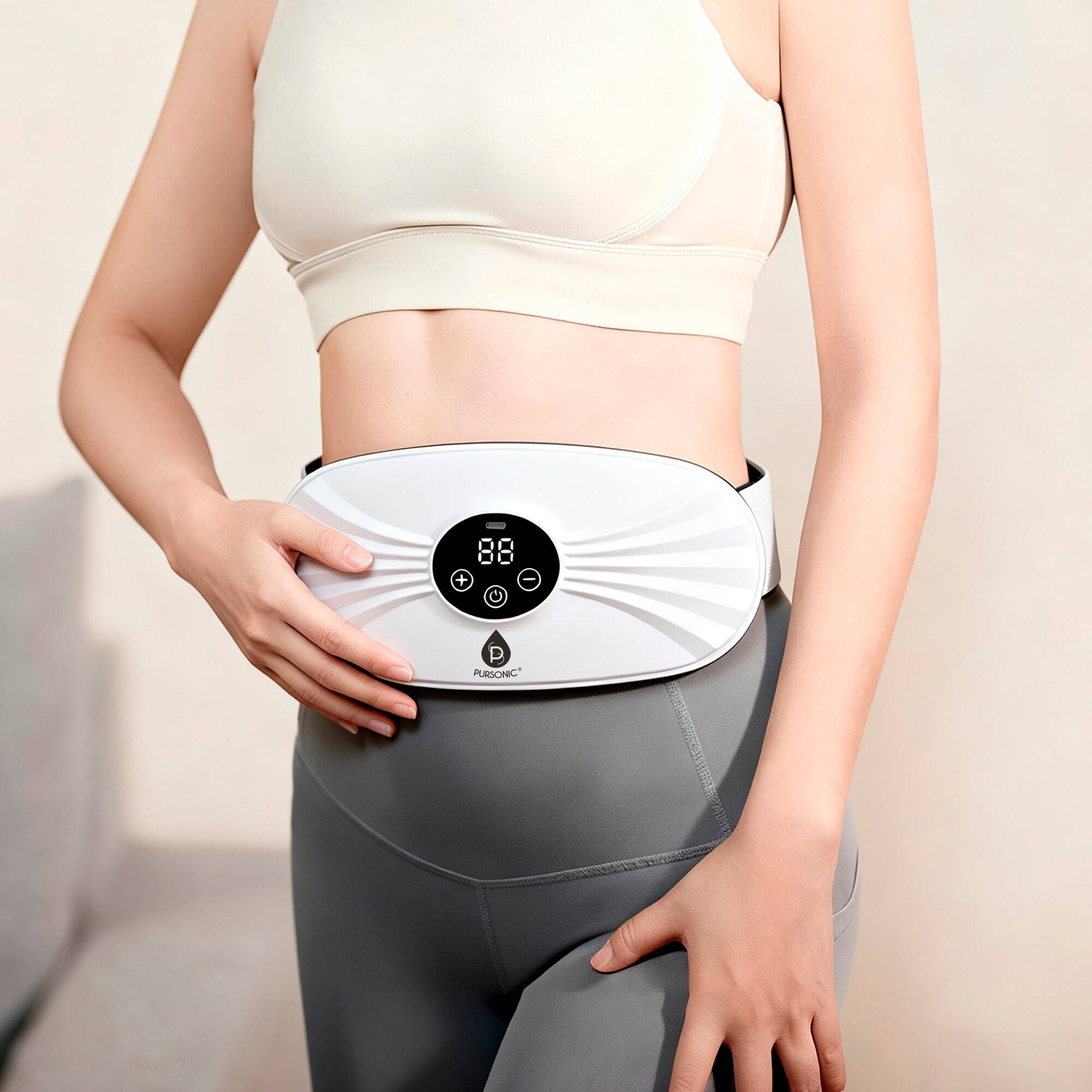 Left. Pursonic - Pursonic Rechargeable Stomach & Back Massager.
