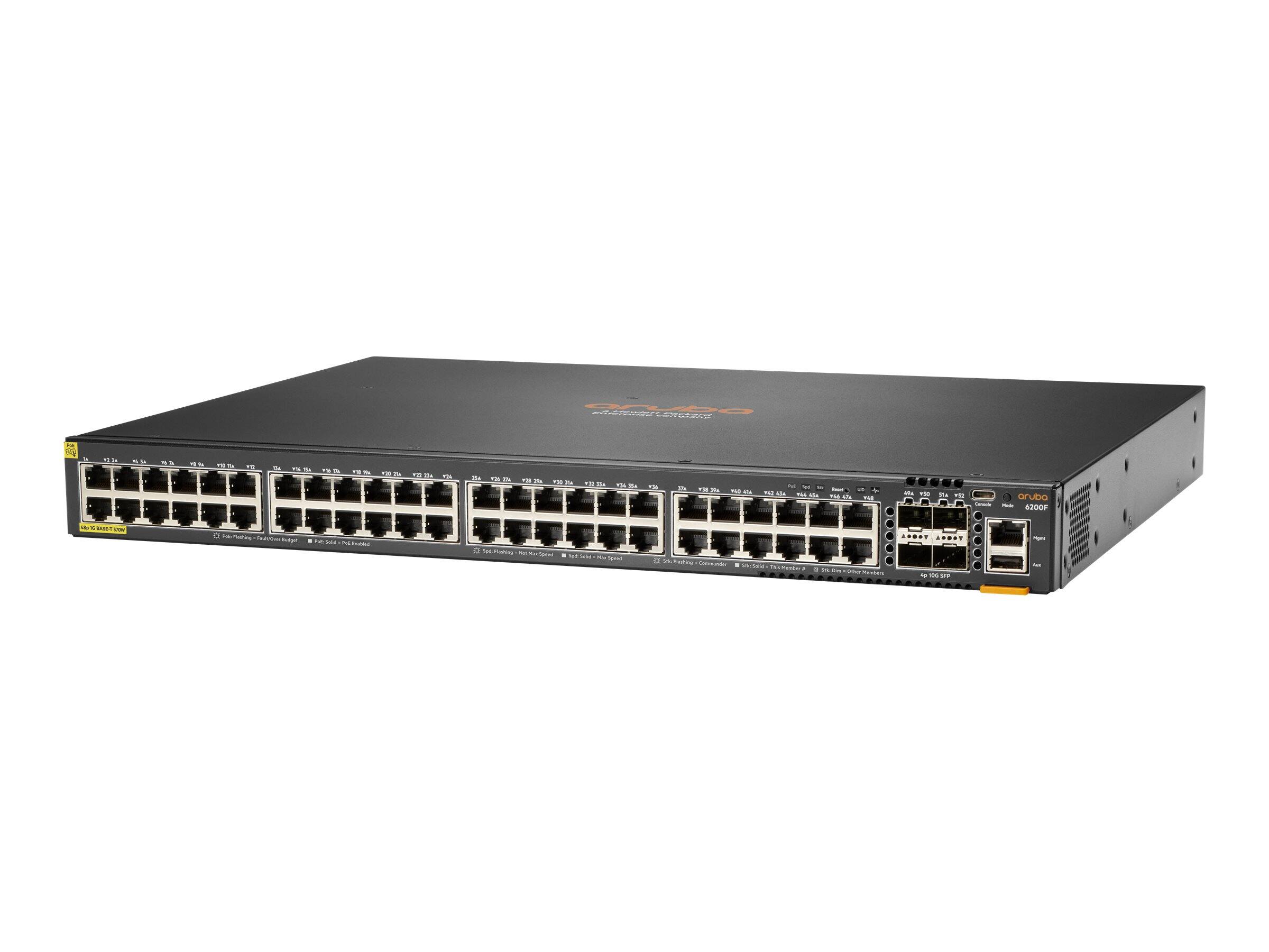 HPE Aruba 6200F 48G Class4 PoE 4SFP+ 370W Switch Black - Best Buy